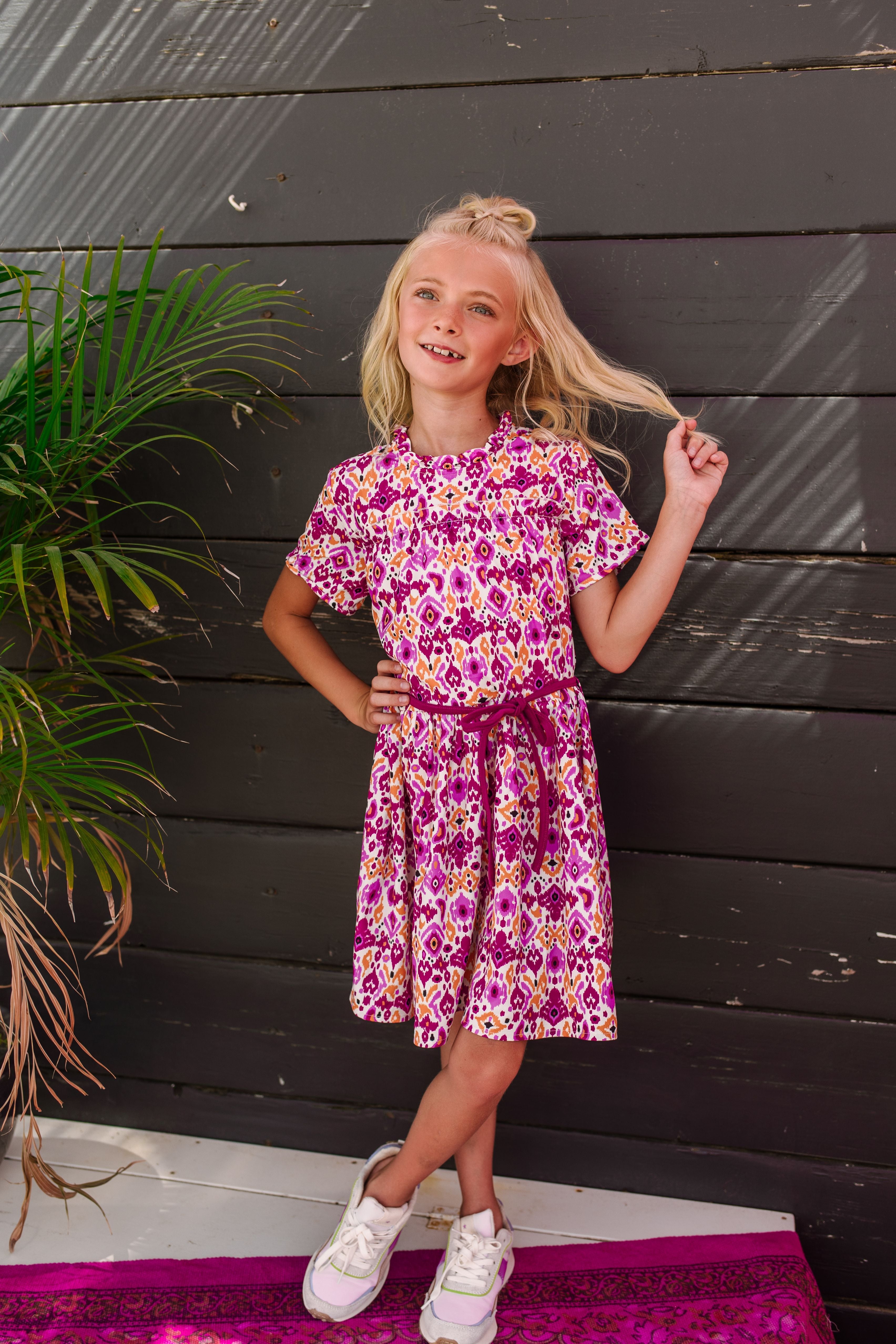 B.Nosy Girls Straight Dress W/ Belt In Waist