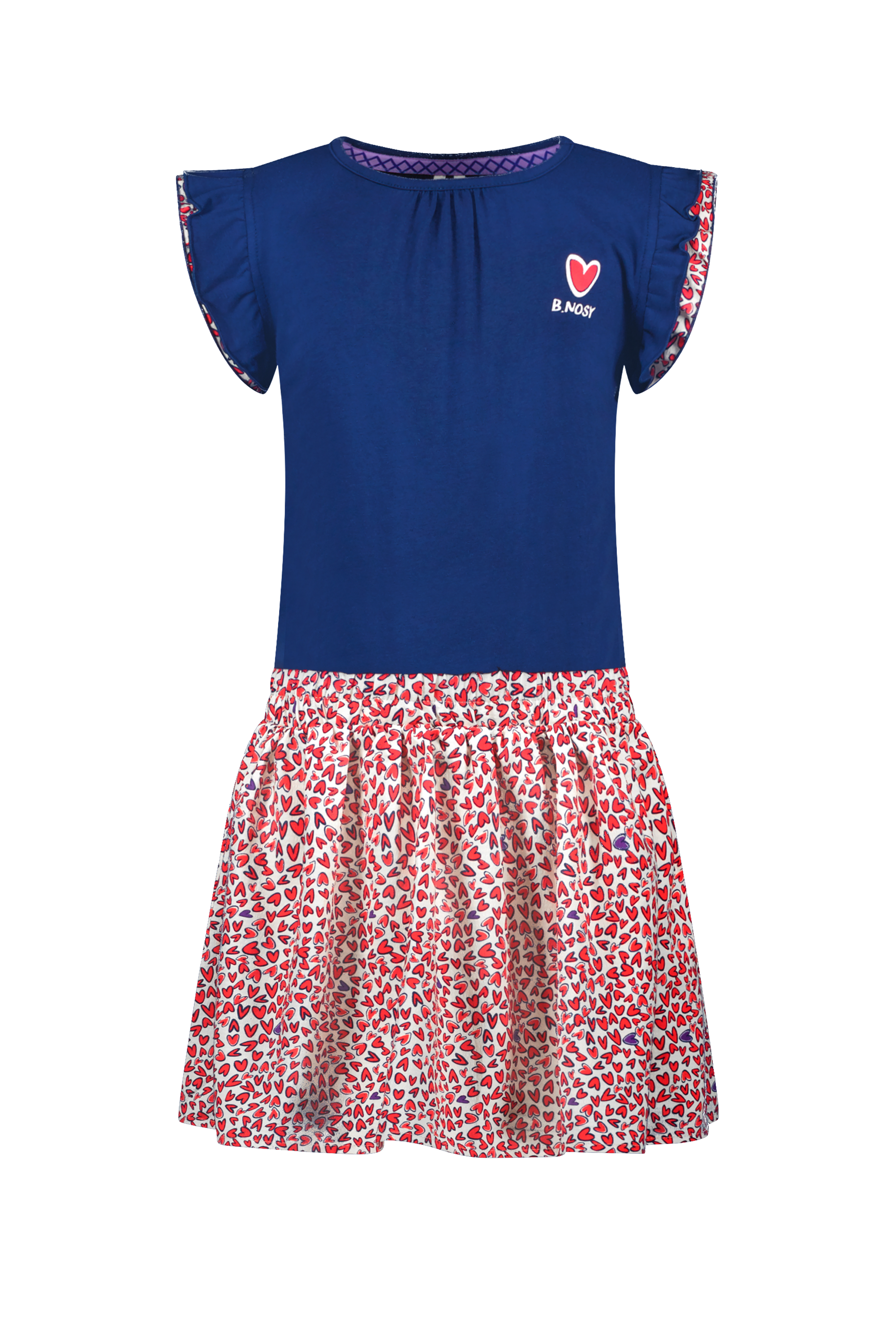 B.Nosy Girls Dress W/ Smocked Shoulder Detail / Aop Skirt