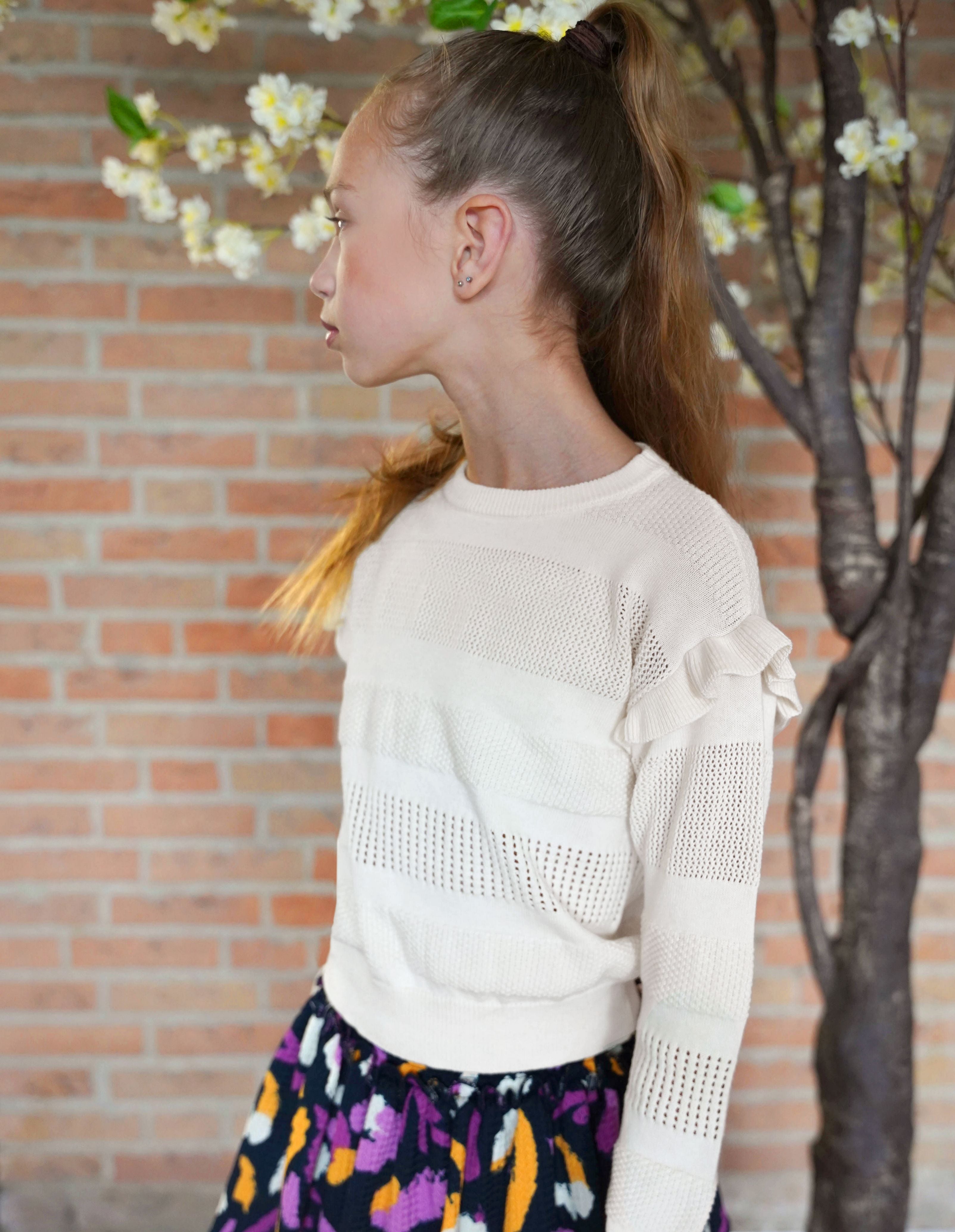 B.Nosy Feline Gebreide Trui Ecru