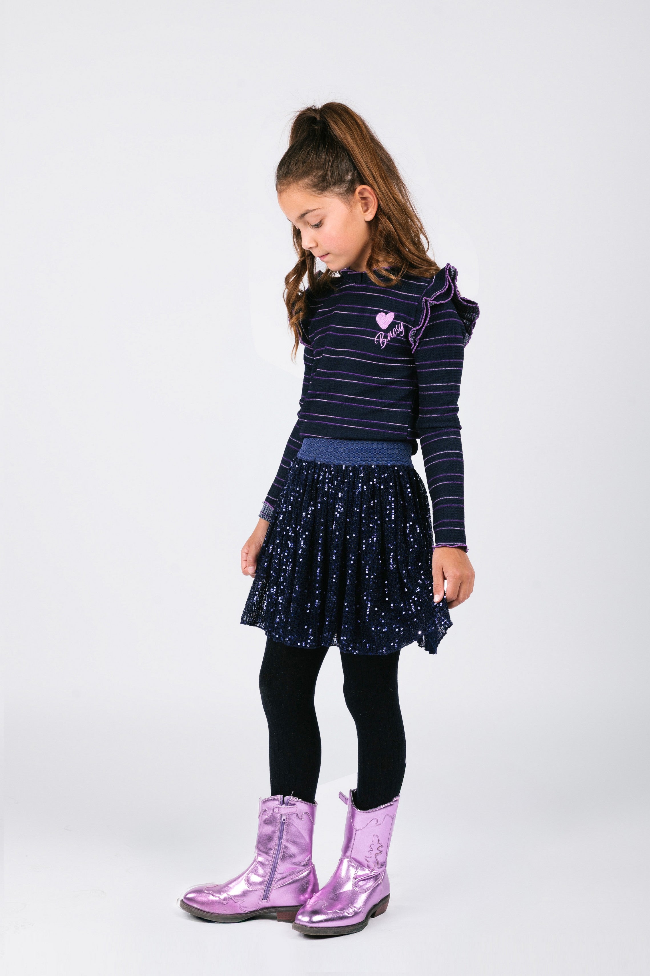 B.Nosy Tonya Top Navy streep