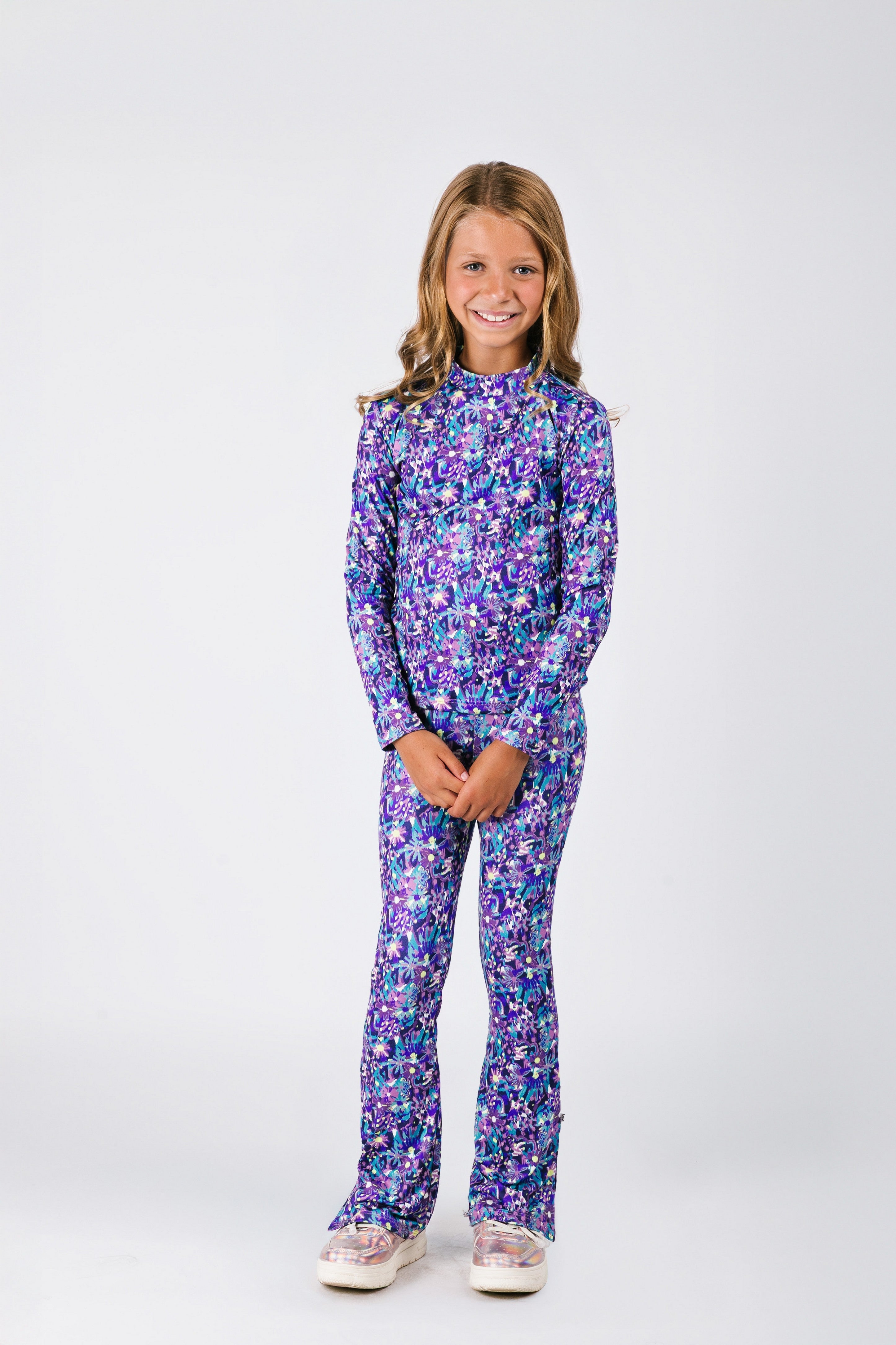 B.Nosy Phoebe Flared Broek Bloemen Roze