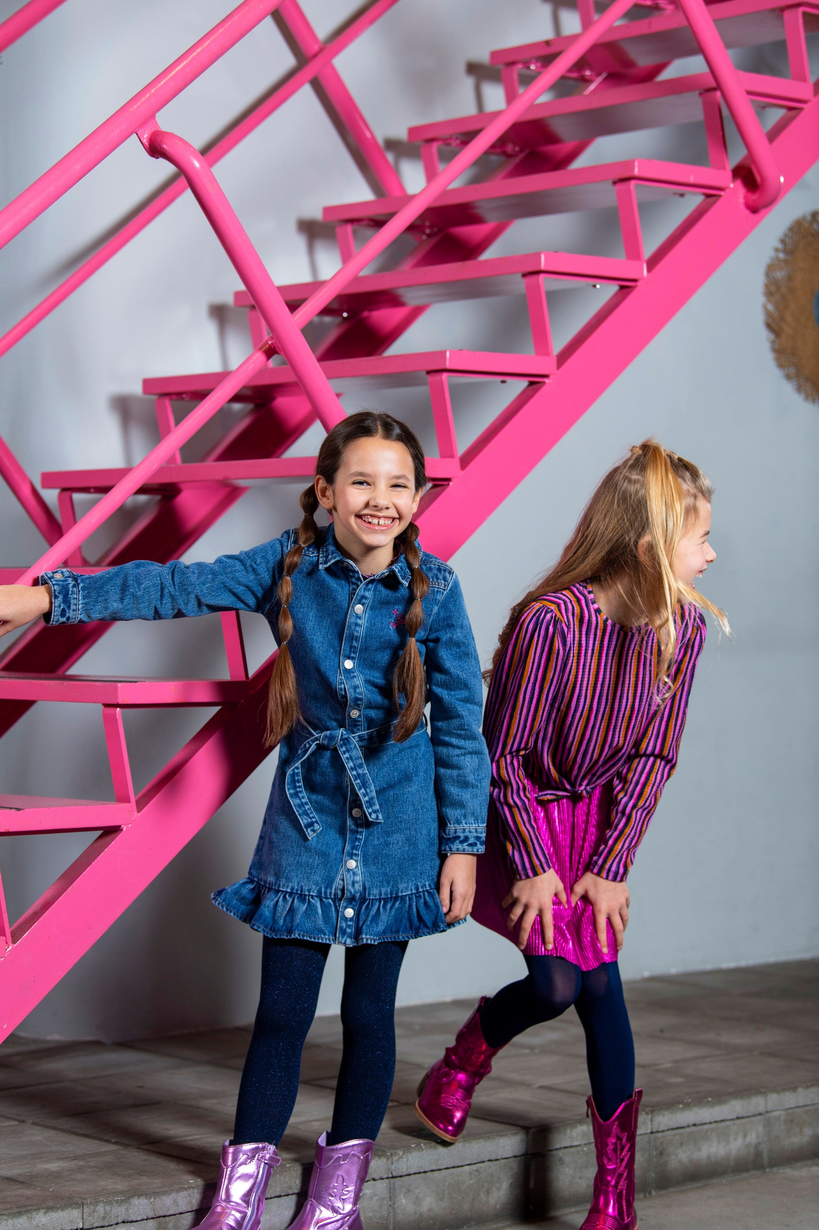 B.Nosy Dilan Denim Jurk Blauw