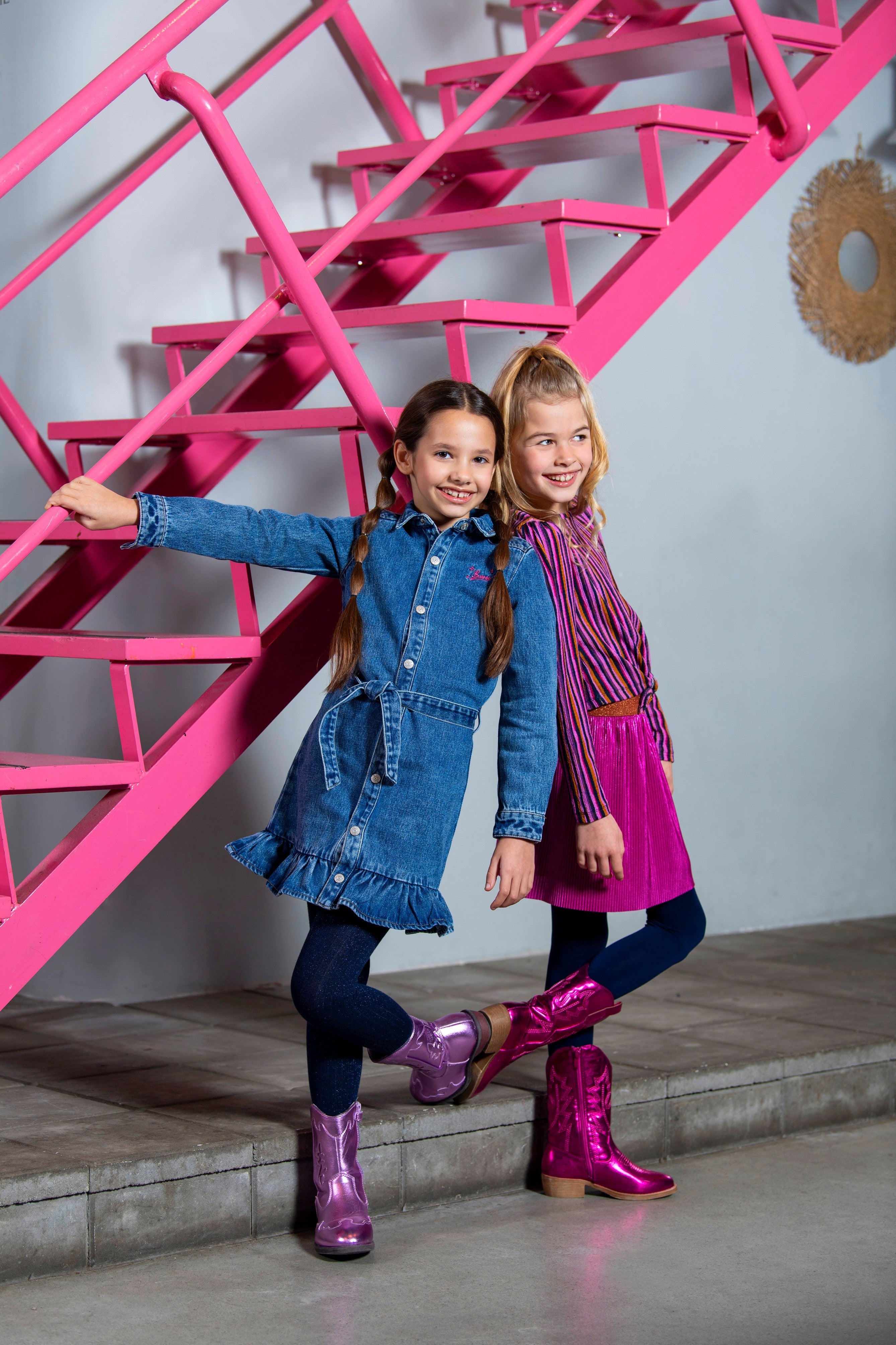 B.Nosy Dilan Denim Jurk Blauw