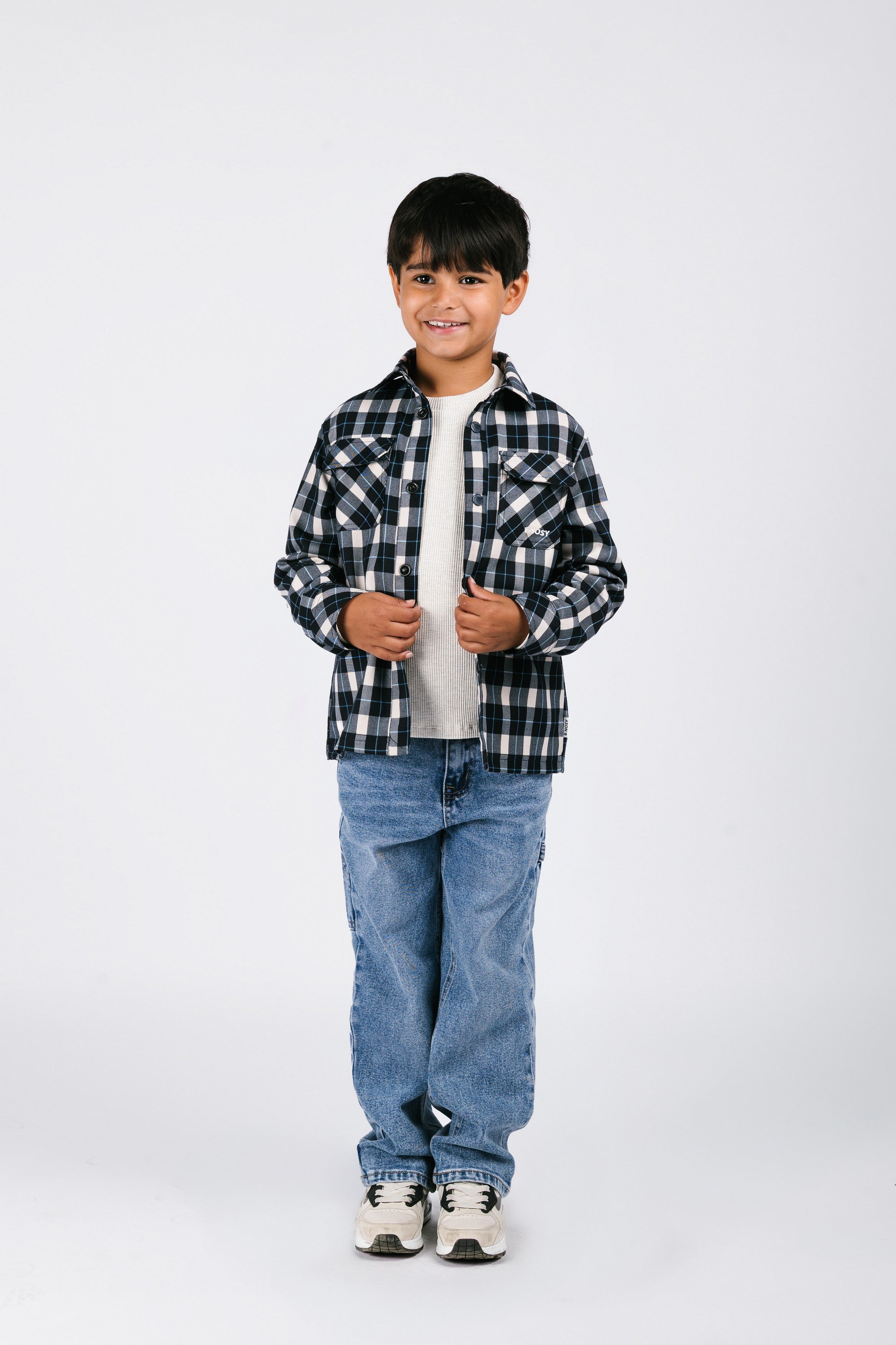 Bas Blouse Ruit Blauw