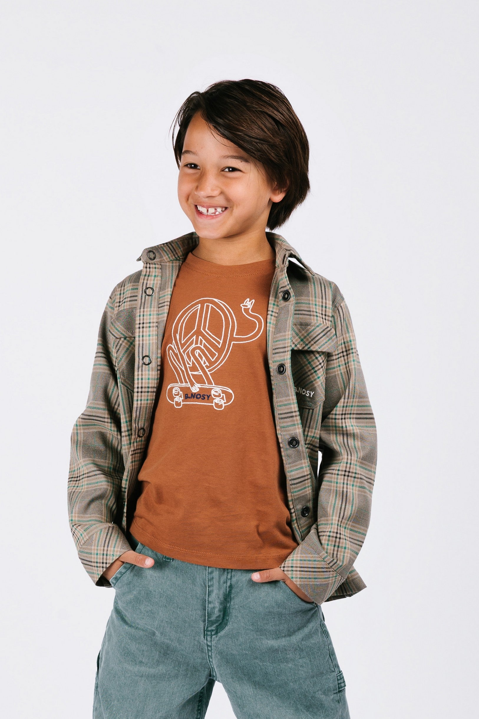 B.Nosy Bas Blouse Ruit Groen