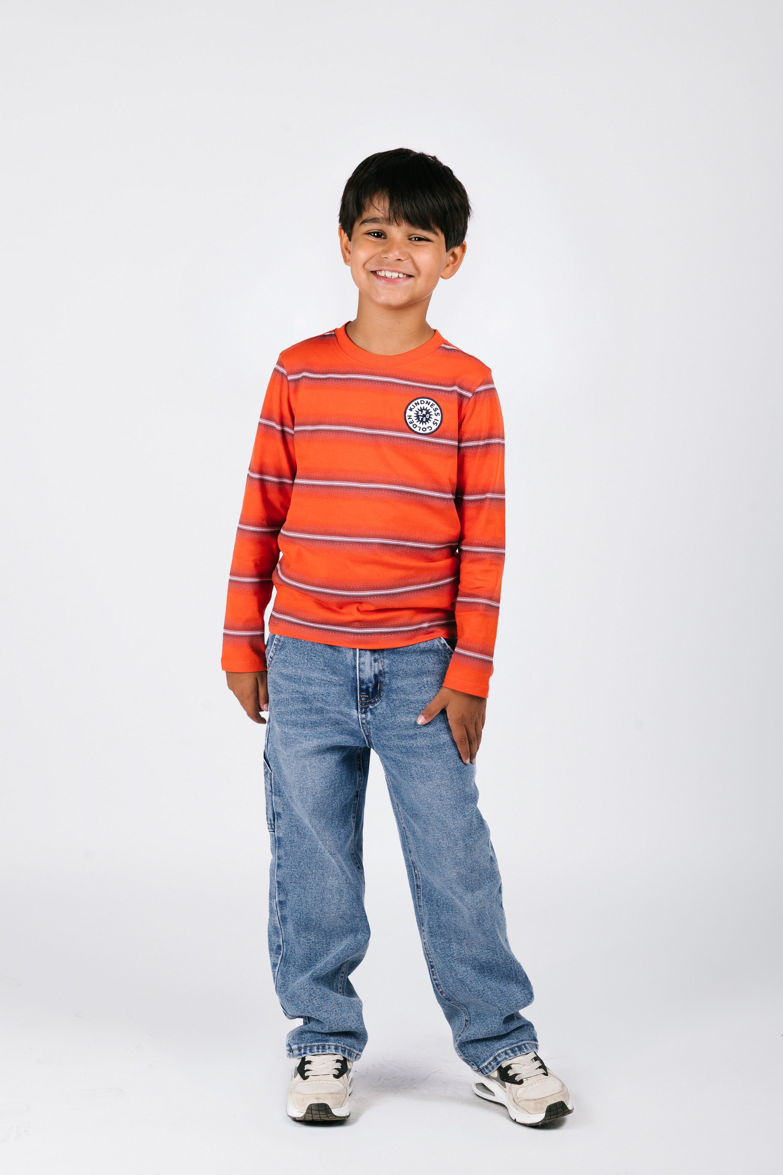 B.Nosy Tobias Long Sleeve Streep Rood