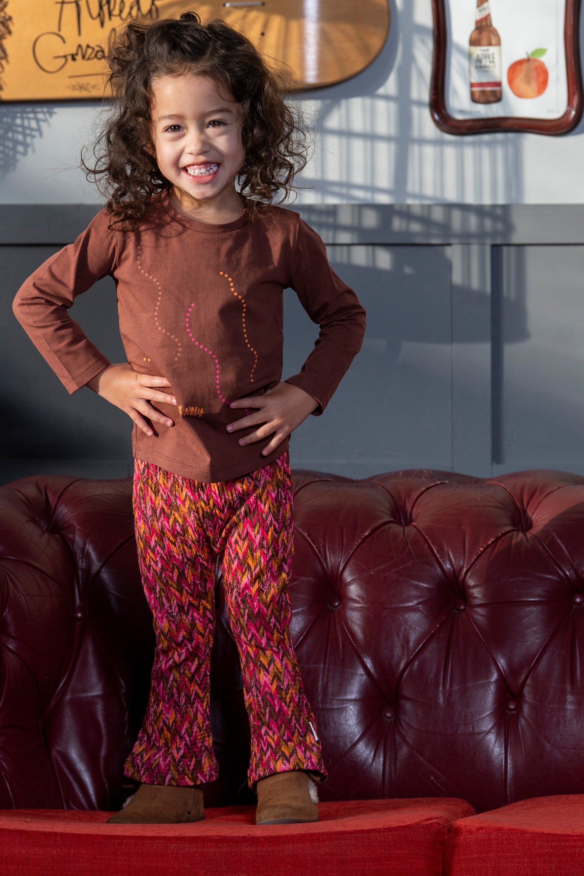 B.Nosy Mini Pepper Flared Broek Roze