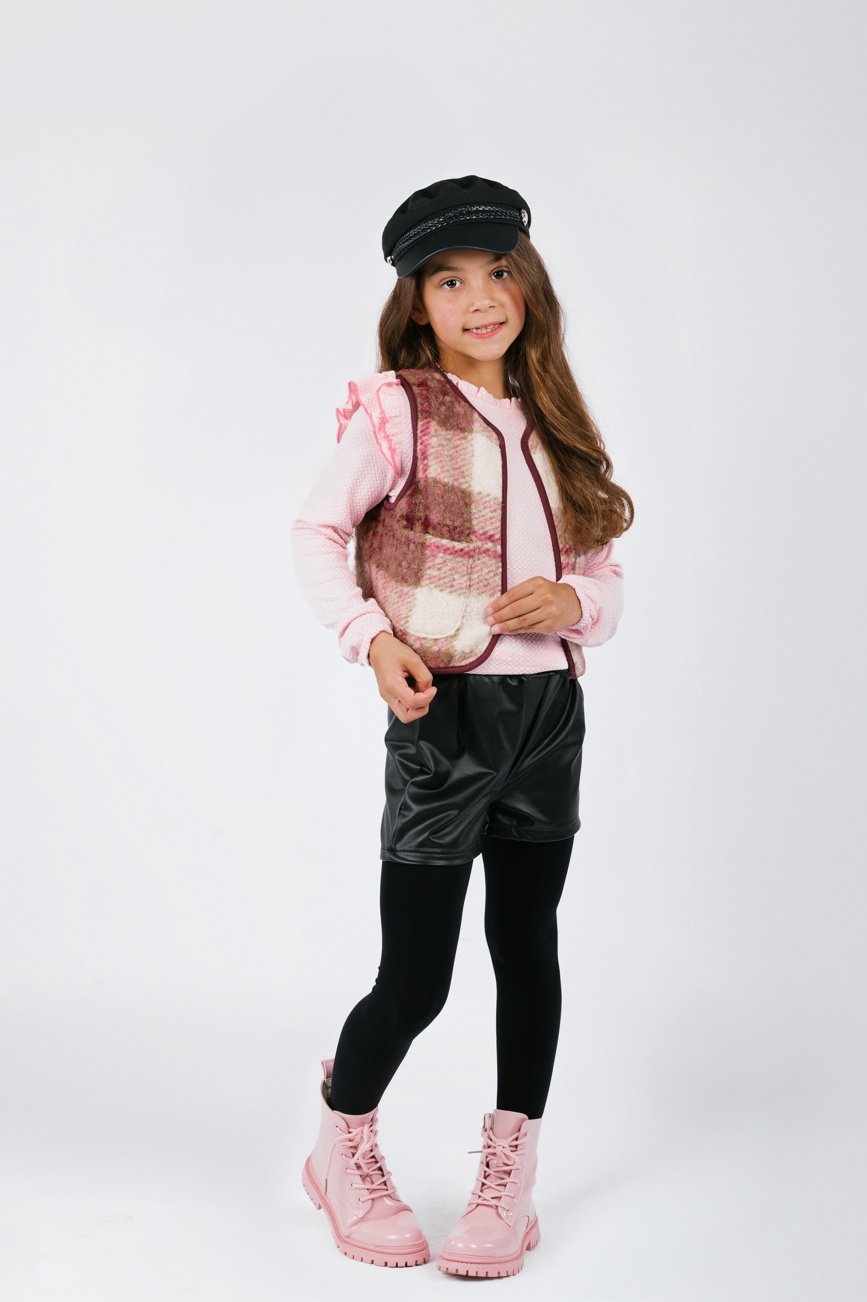 B.Nosy Gina Gilet Ruit Roze