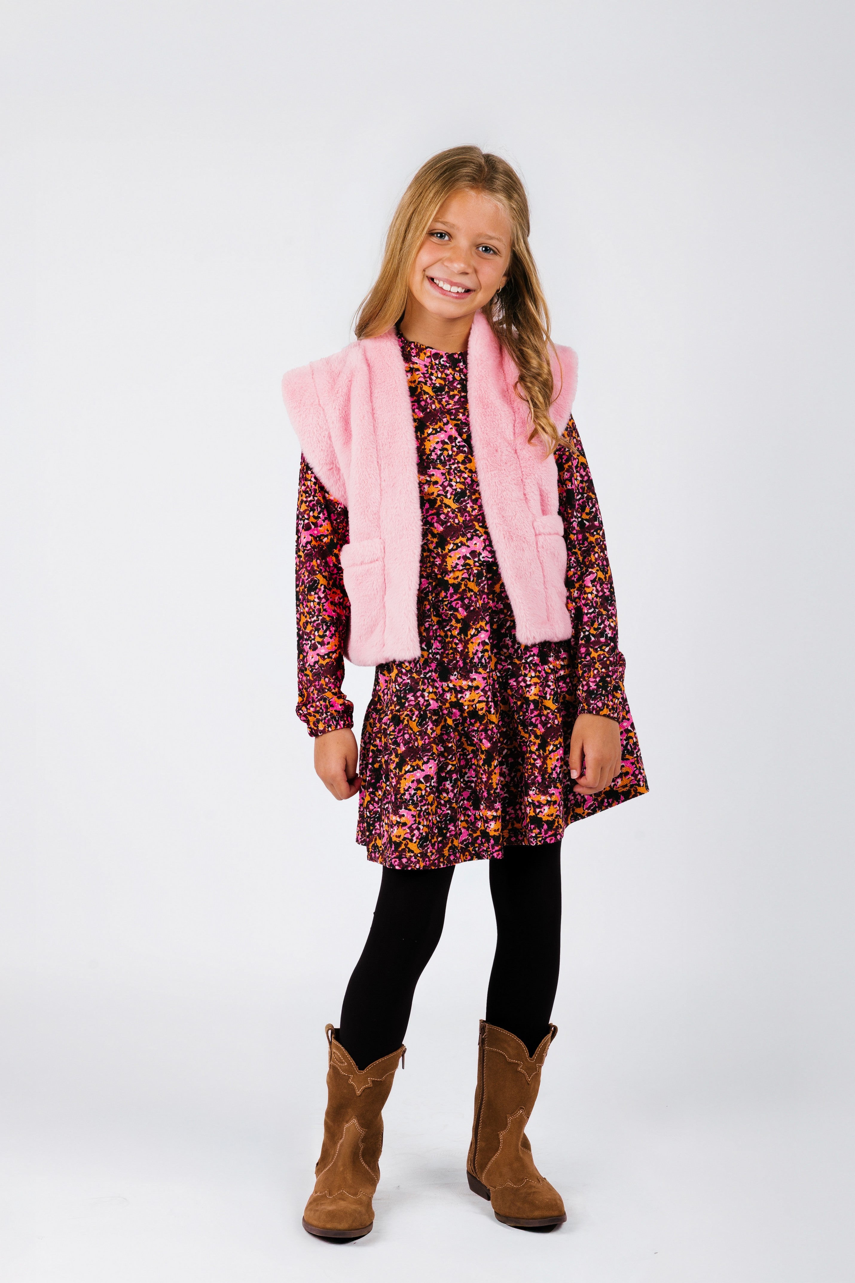 B.Nosy Dalia Jurk Print Roze