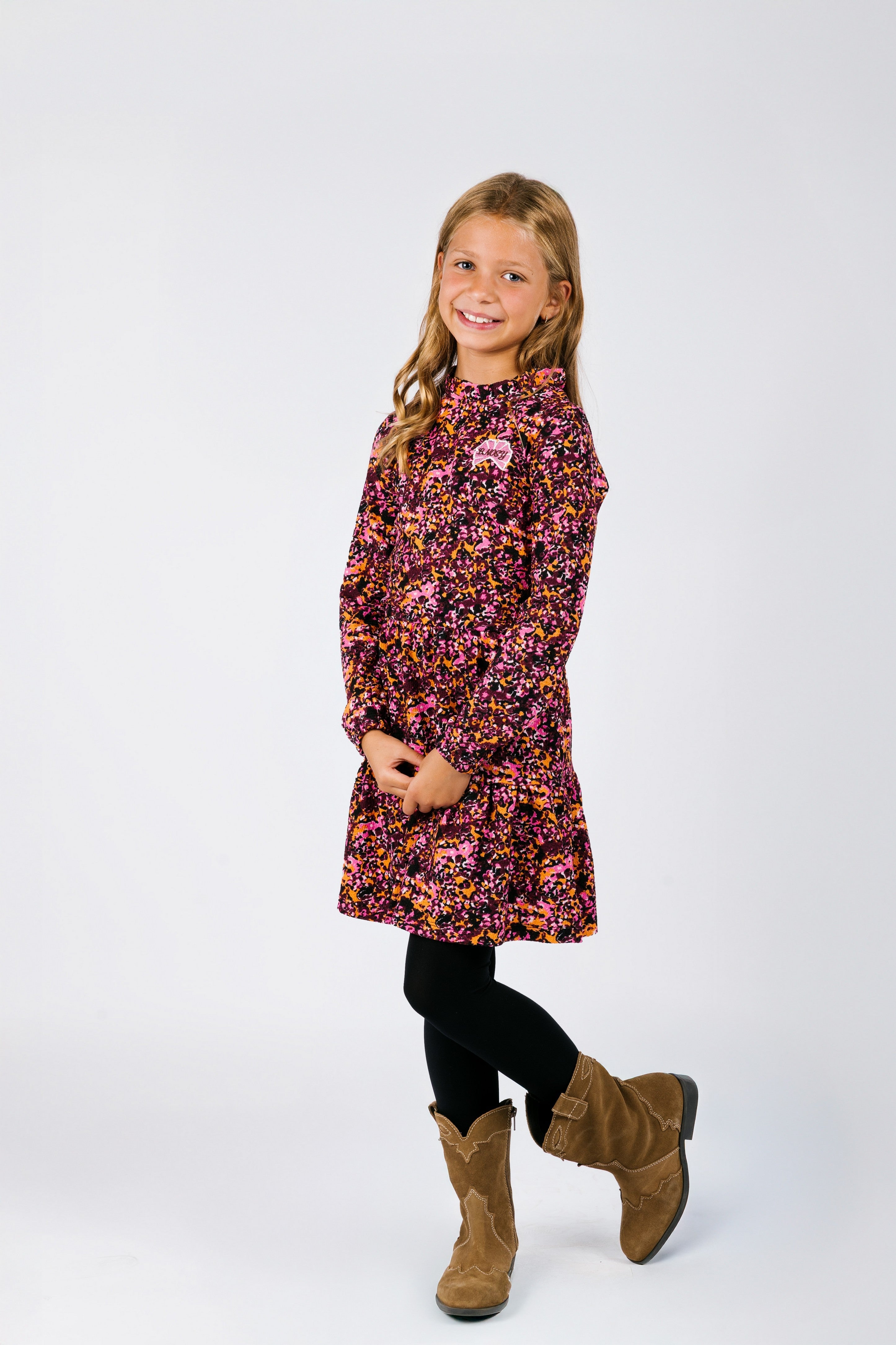 B.Nosy Dalia Jurk Print Roze