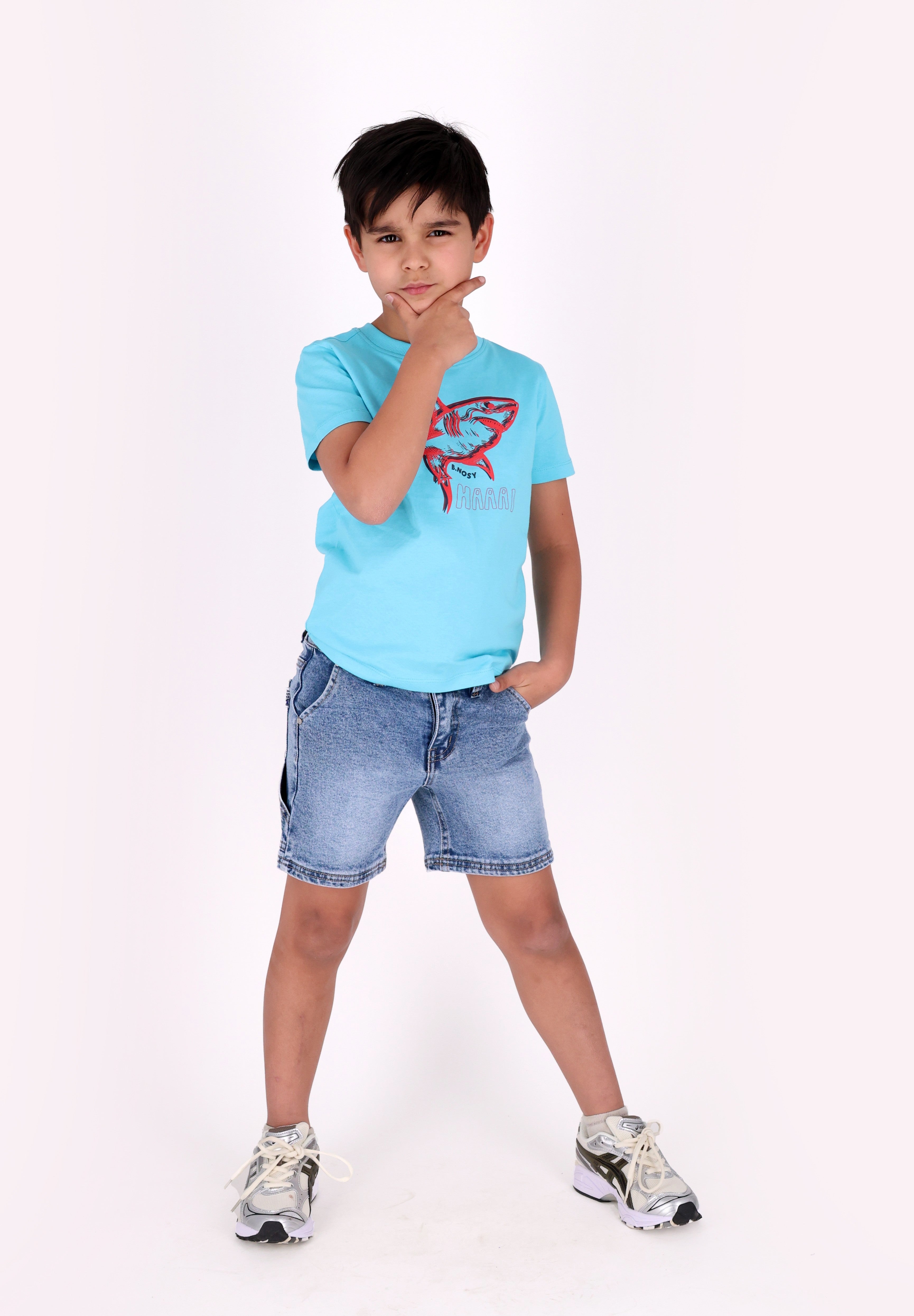 B.Nosy Timmy T-Shirt lichtblauw splashed