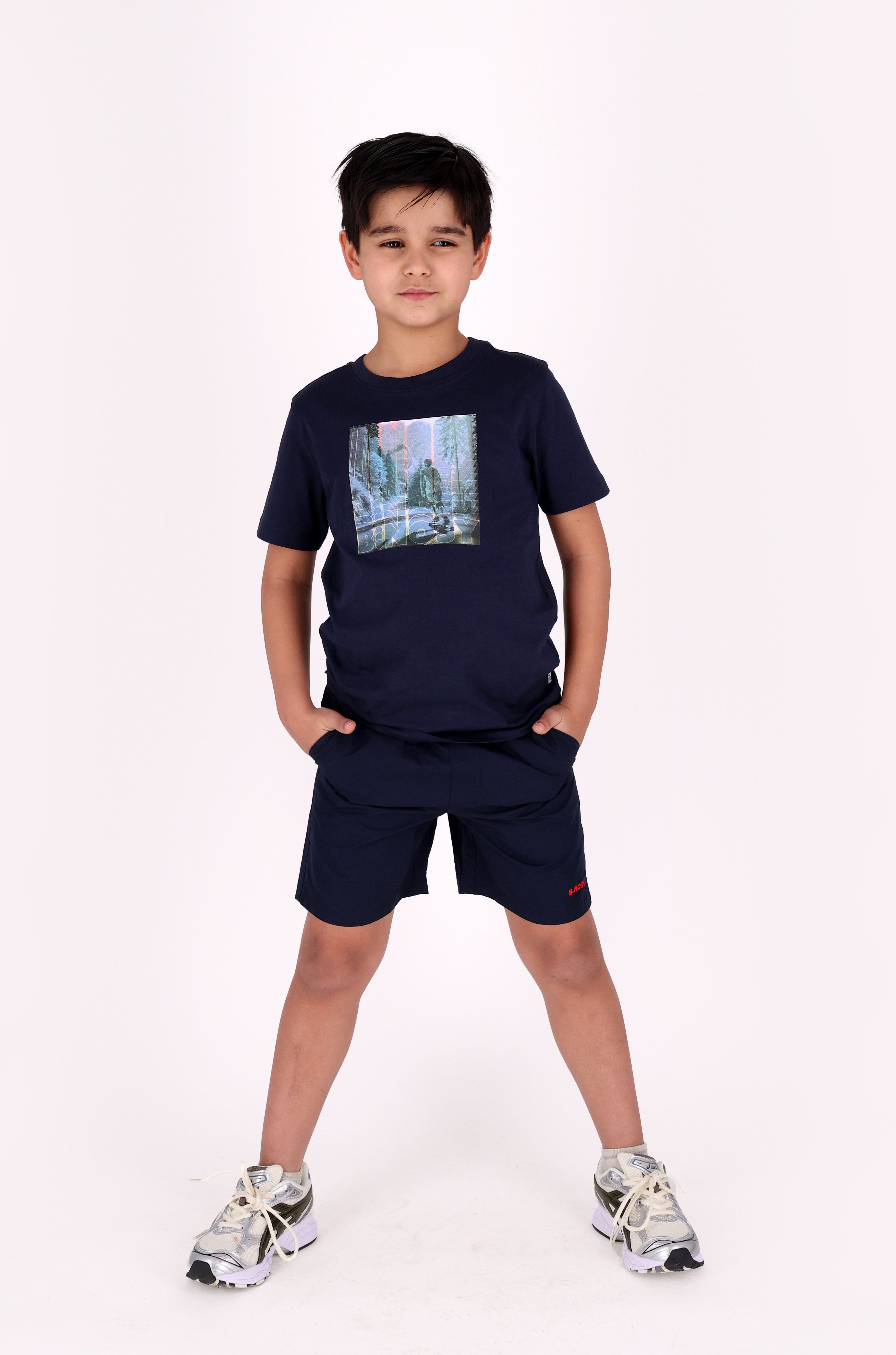 B.Nosy Timmy T-Shirt navy splashed