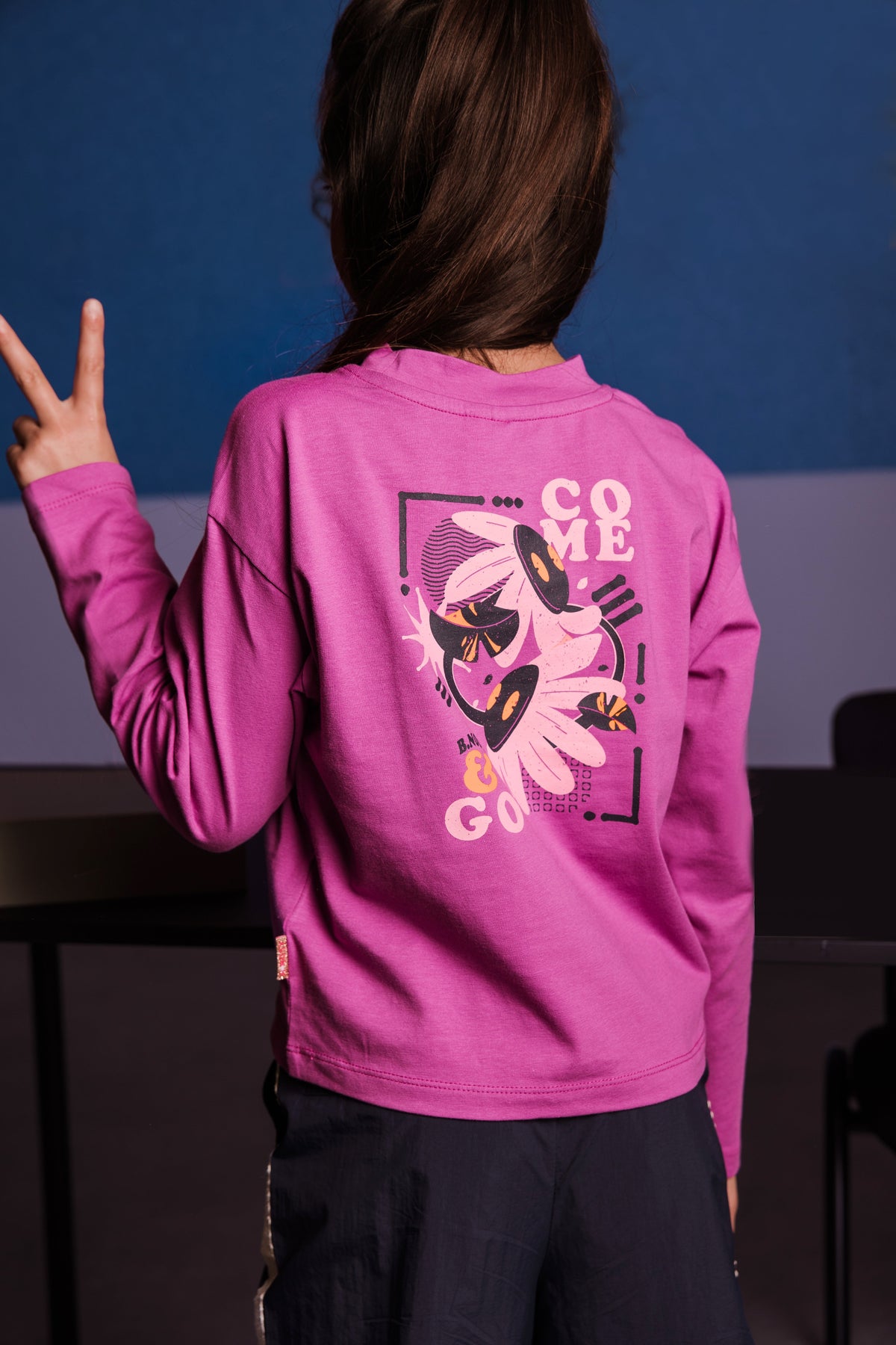 Tina Lange Mouwen Shirt Paars Catt Orchid