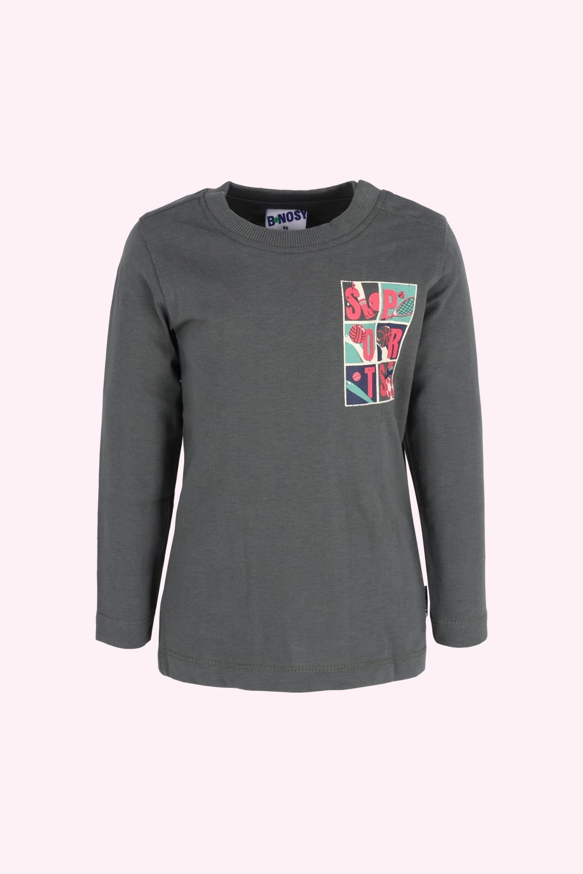 B.Nosy Mini Tobias Lange Mouwen Shirt Donkergroen