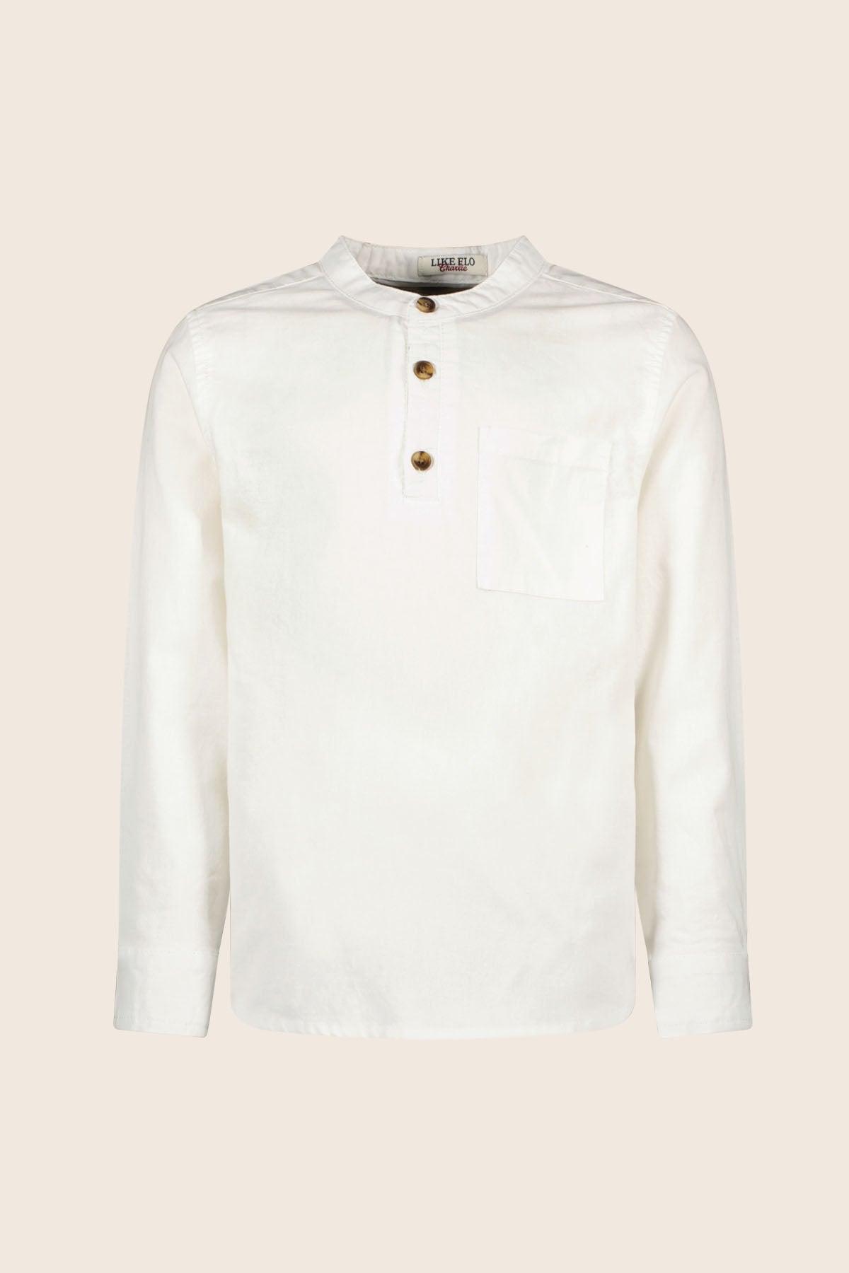 LikeFLO Boys Blouse Linnen Sam Off White - LikeFlo
