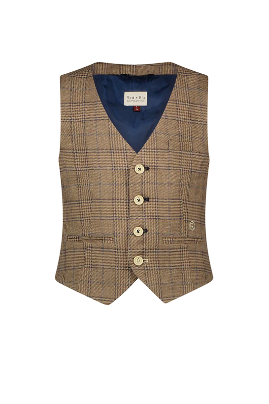 Red&Blu Govert Gilet Chestnut Blue Check