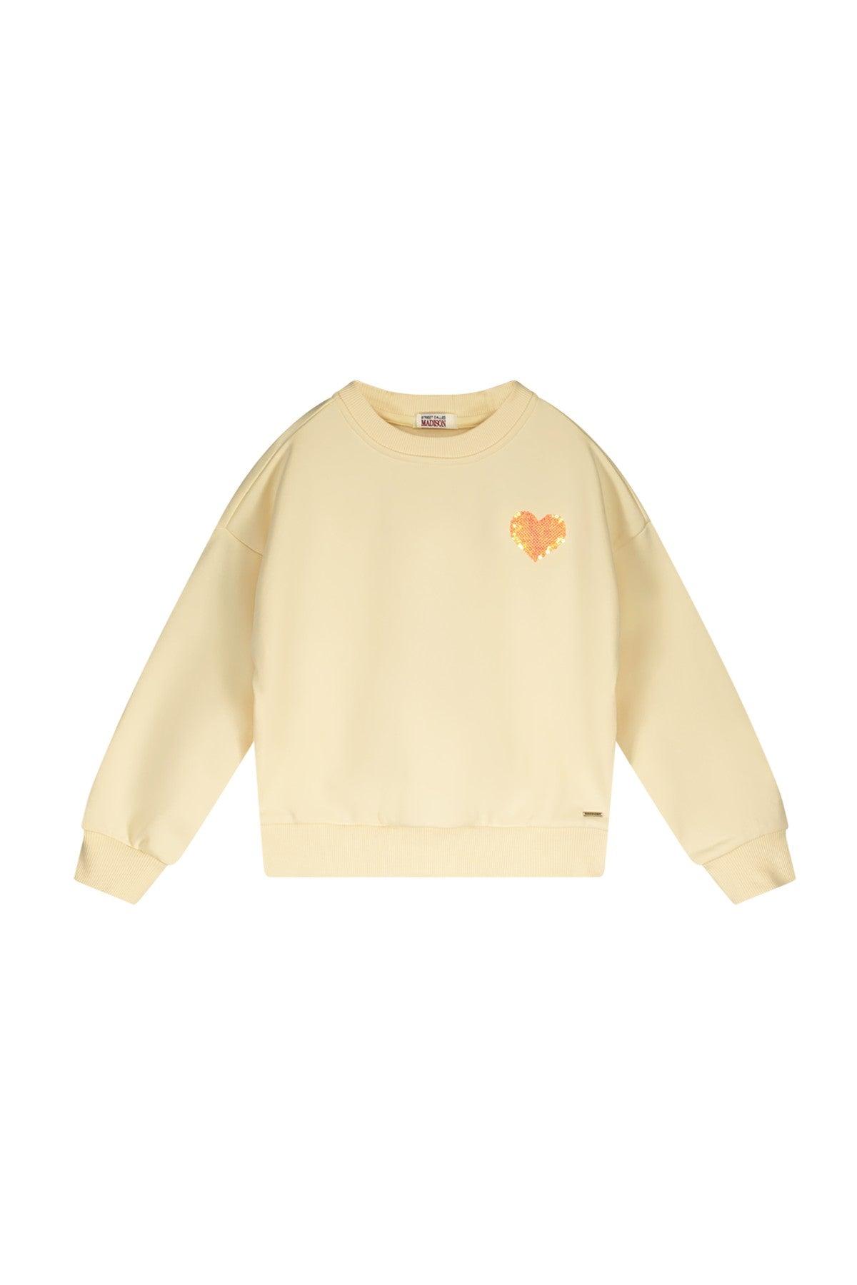 Teen Collab Luna Crewneck Sweater Keystone Milk - LikeFlo
