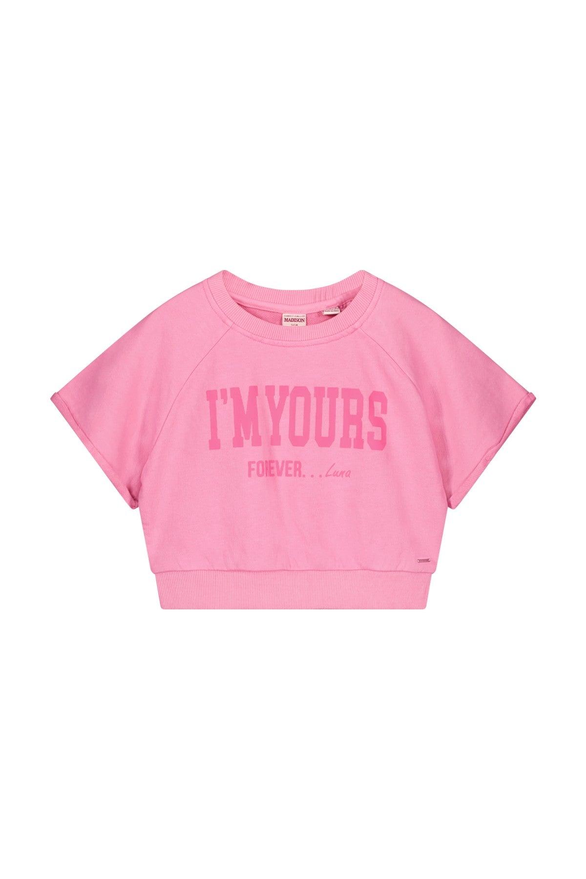 Teen Collab Luna Short Sleeve Sweater Lady Pink - LikeFlo