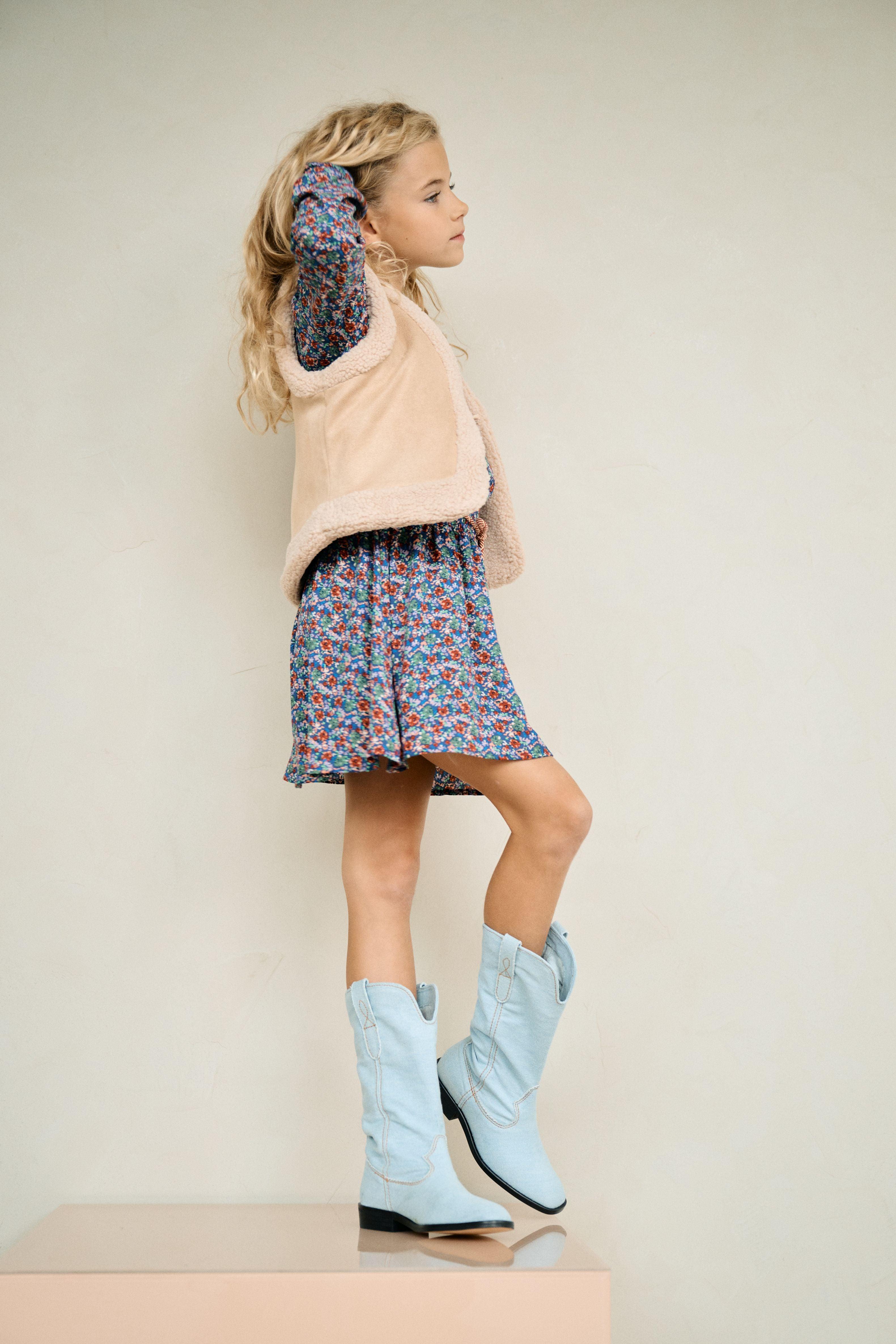 Manyu Gebloemde Geweven Jurk - NoNo Kidswear