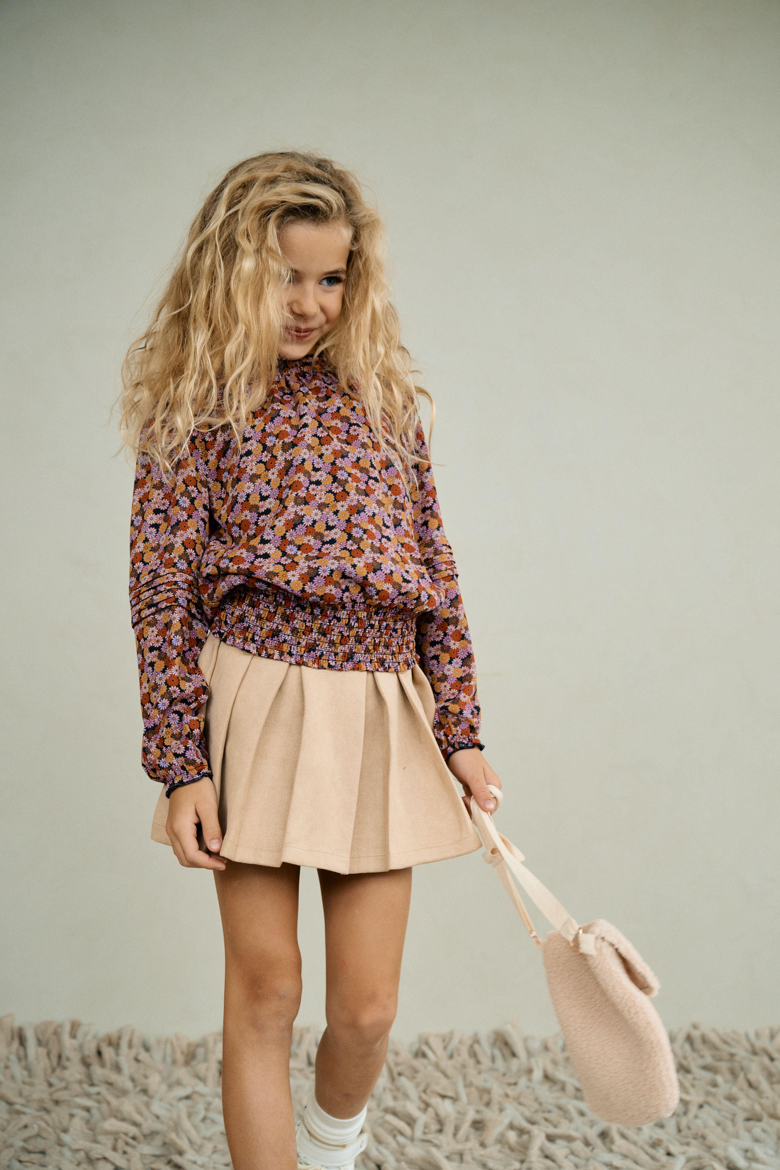 Nella Suede Geplooide Broekrok met Riem - NoNo Kidswear