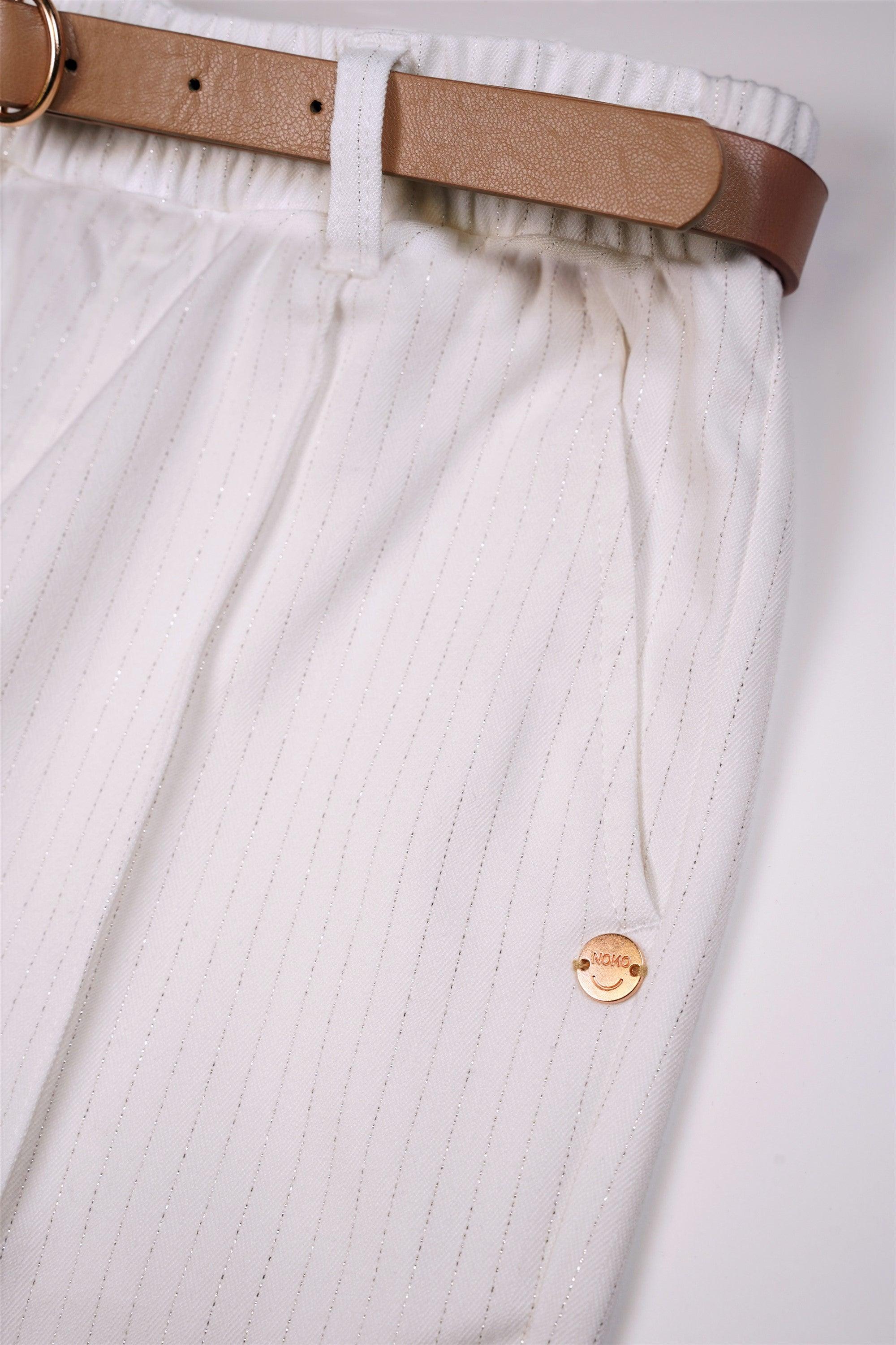 Sayla Lurex Krijtstreep Wijde Broek - NoNo Kidswear