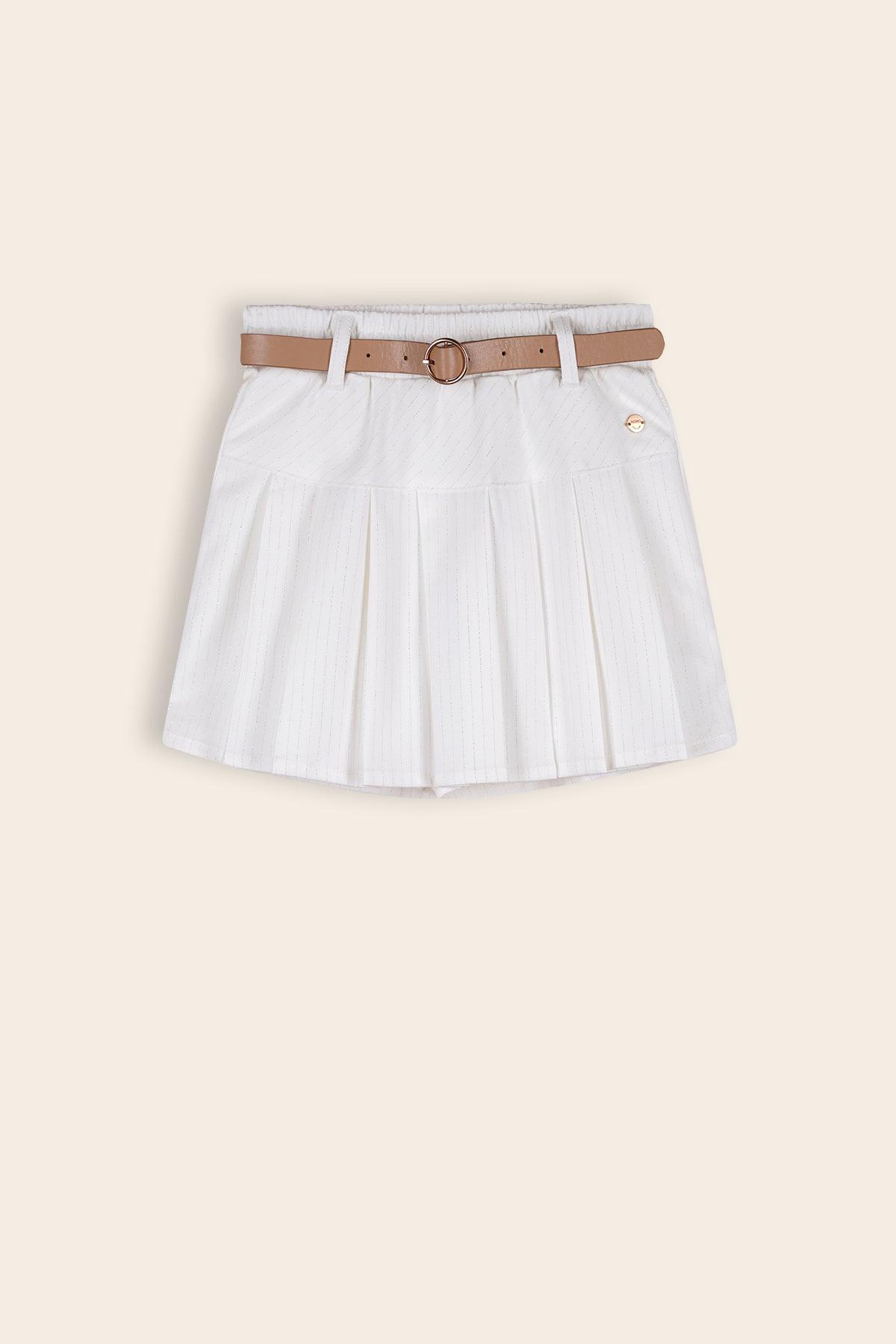 Senna Lurex Krijtstreep Skort met Riem - NoNo Kidswear