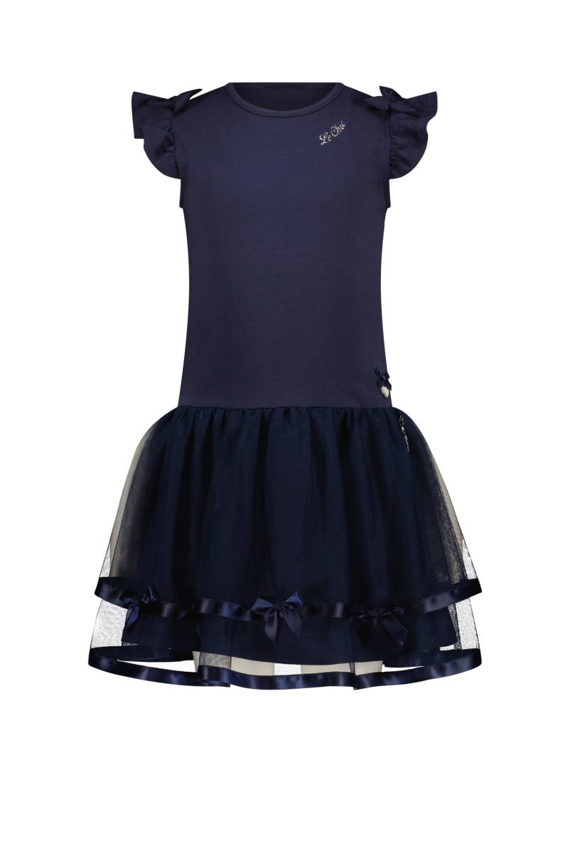 SHELLA shoulderbow & net dress - Le Chic Fashion