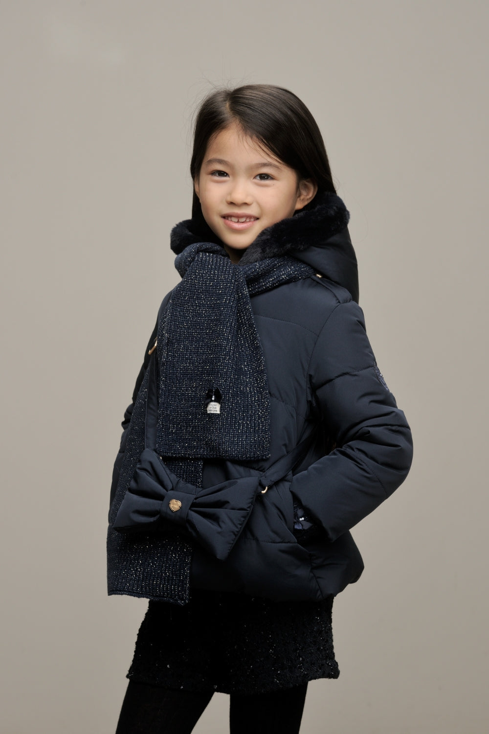 LE CHIC ♥ BABS ♥ short coat with bow-bag *Blue Navy*