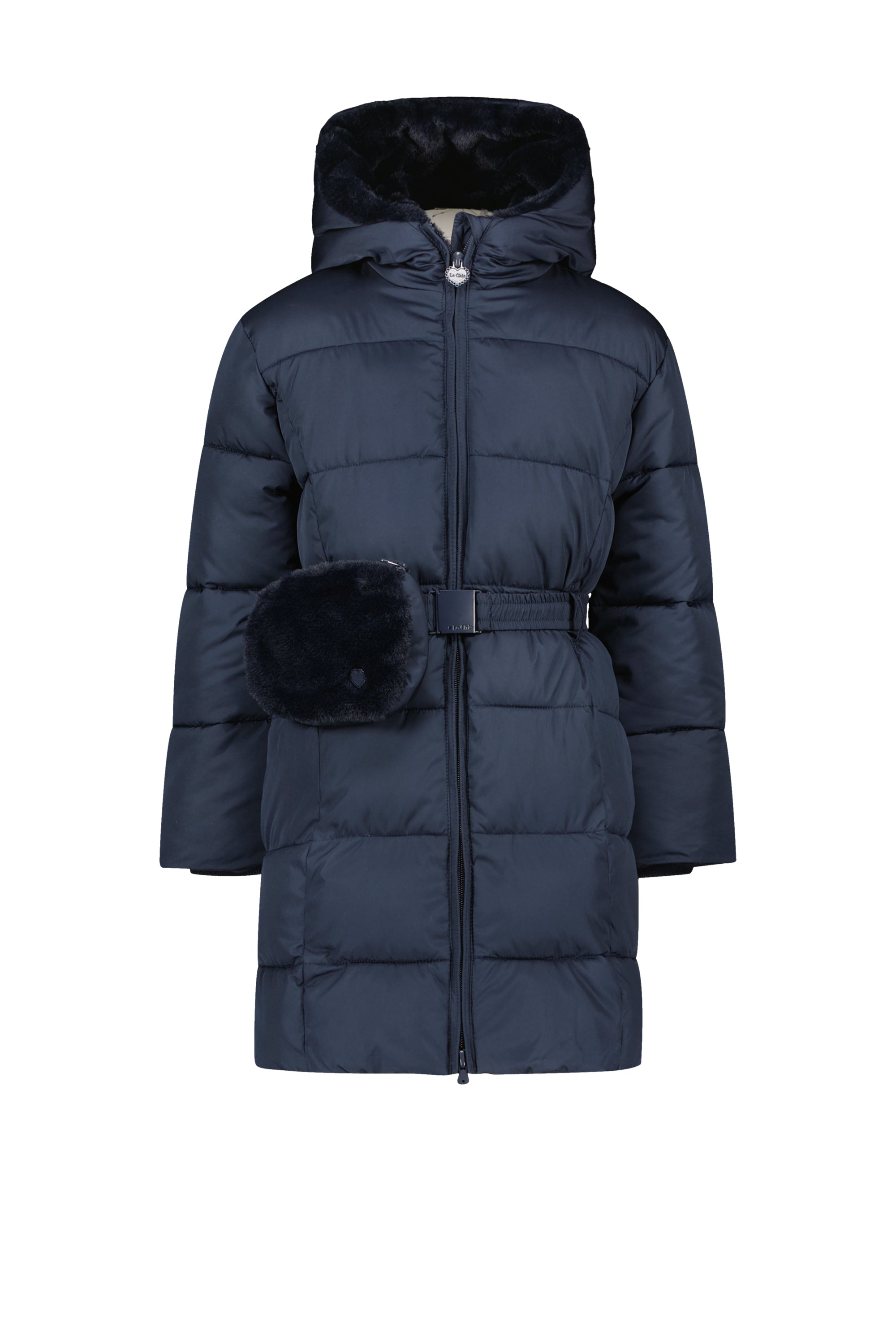 LE CHIC ♥ BIRDO ♥ furry bag & belt coat *Blue Navy*