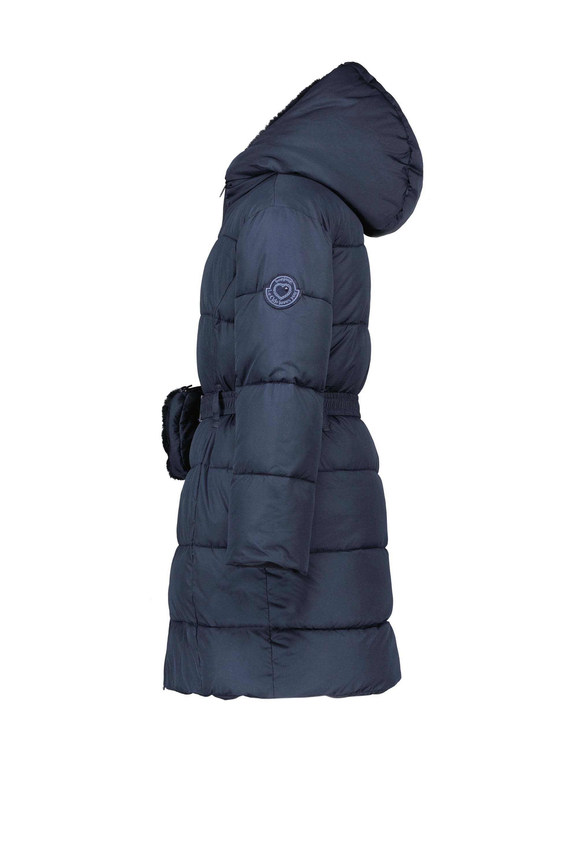 LE CHIC ♥ BIRDO ♥ furry bag & belt coat *Blue Navy*