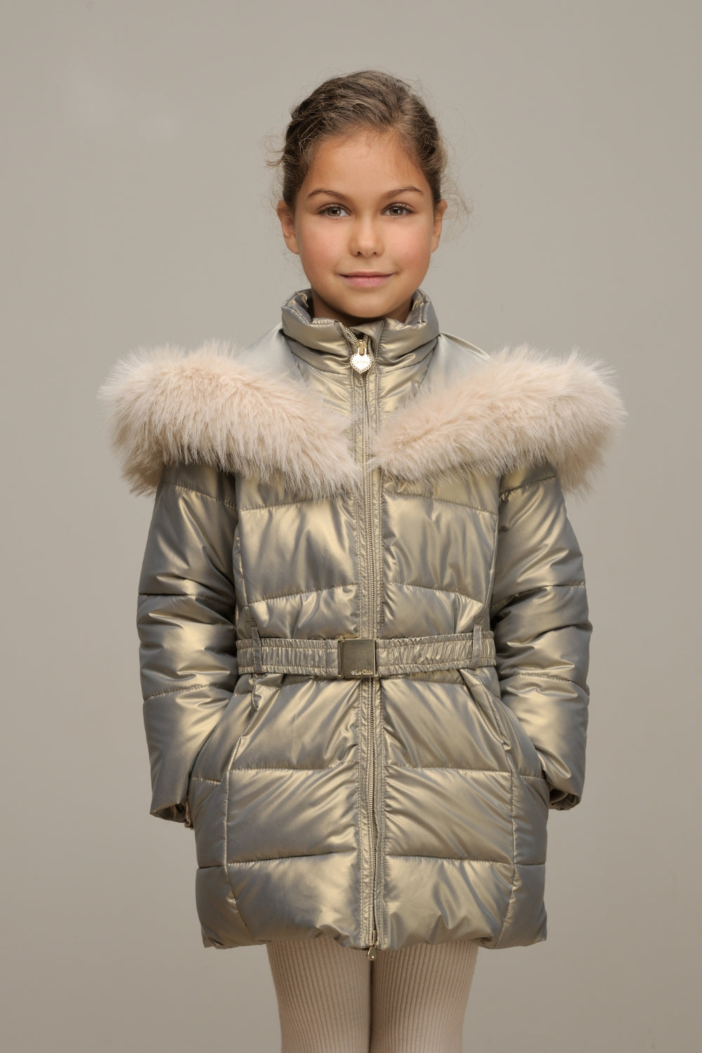 LE CHIC ♥ BODETTE ♥ fur-edged hood coat *Gorgeous Grey*