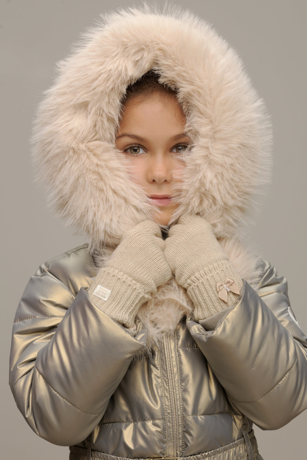 LE CHIC ♥ BODETTE ♥ fur-edged hood coat *Gorgeous Grey*