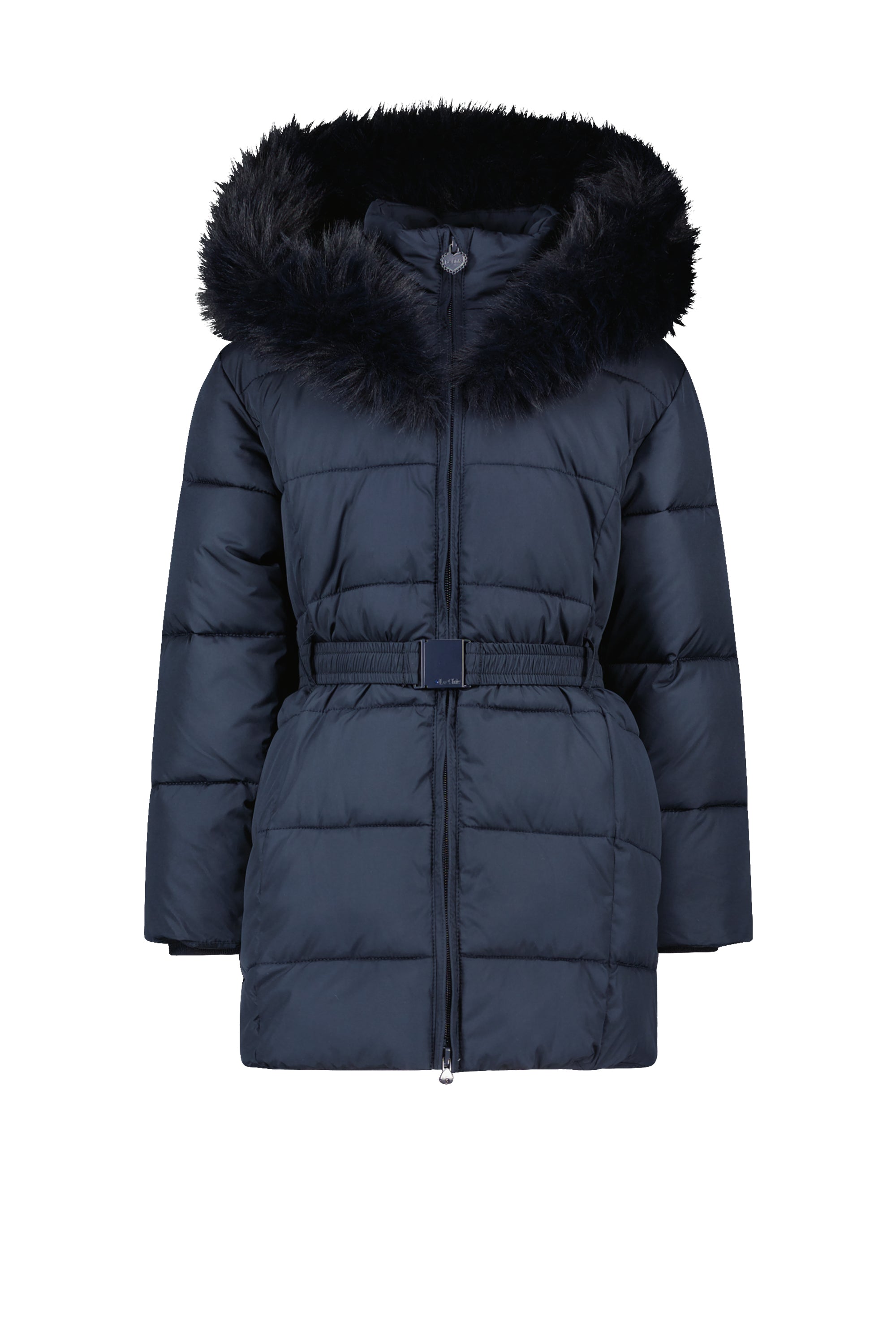 LE CHIC ♥ BODETTE ♥ fur-edged hood coat *Blue Navy*