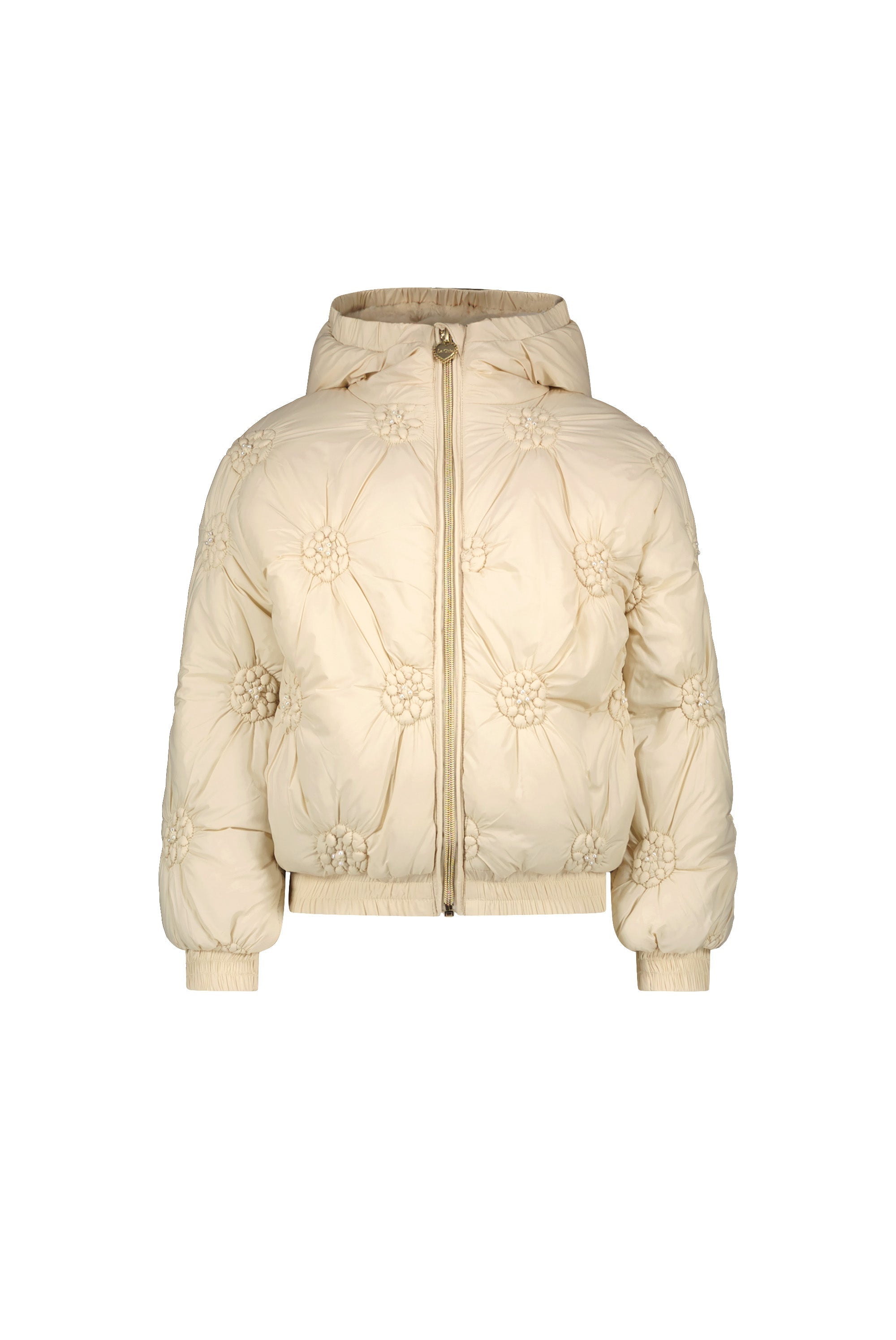 LE CHIC ♥ BARDOT ♥ quilted flowers coat *Oatmeal Elite*