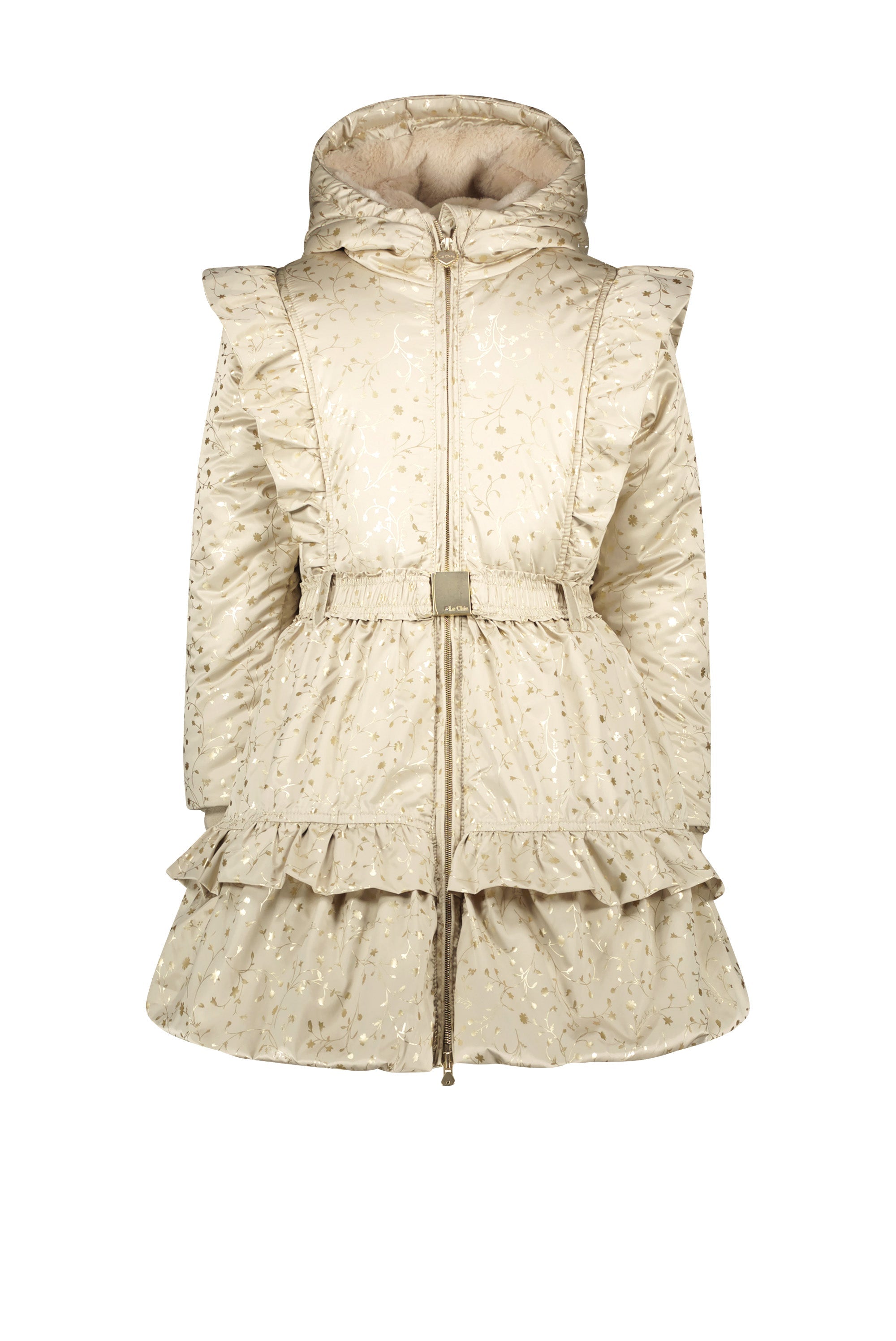 LE CHIC ♥ BANTALLE ♥ balloon-hem coat *Pearled Ivory & Foil*