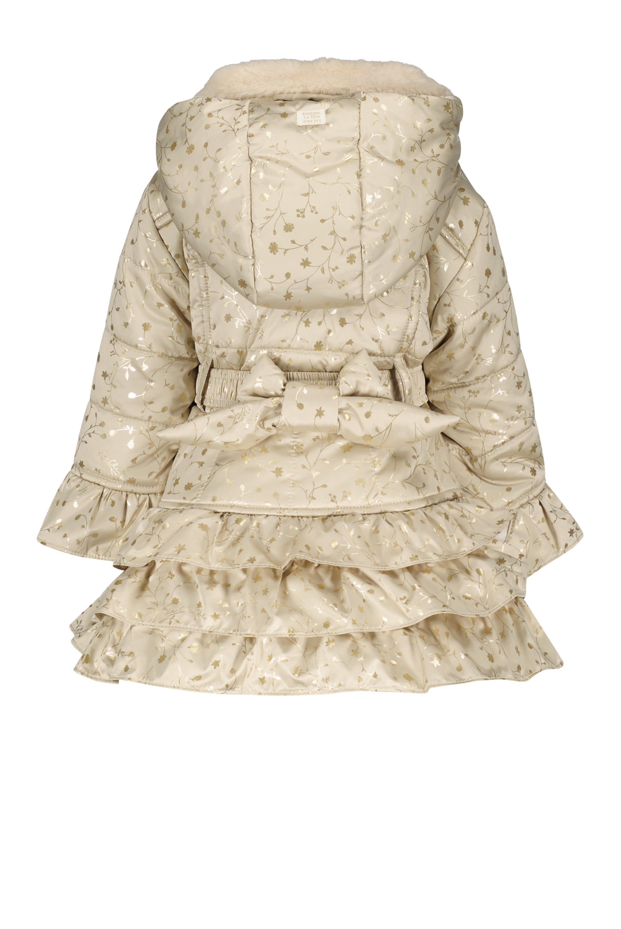 LE CHIC MINI ♥ BALUCIA ♥ ruffle coat AOP *Pearled Ivory & Foil*