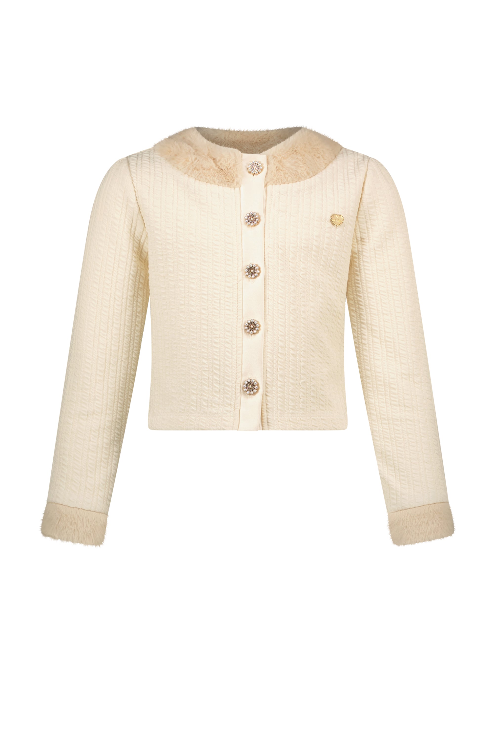 ♥ AMSLEY ♥ cable knit & fur jacket *Dreamy Creamy*