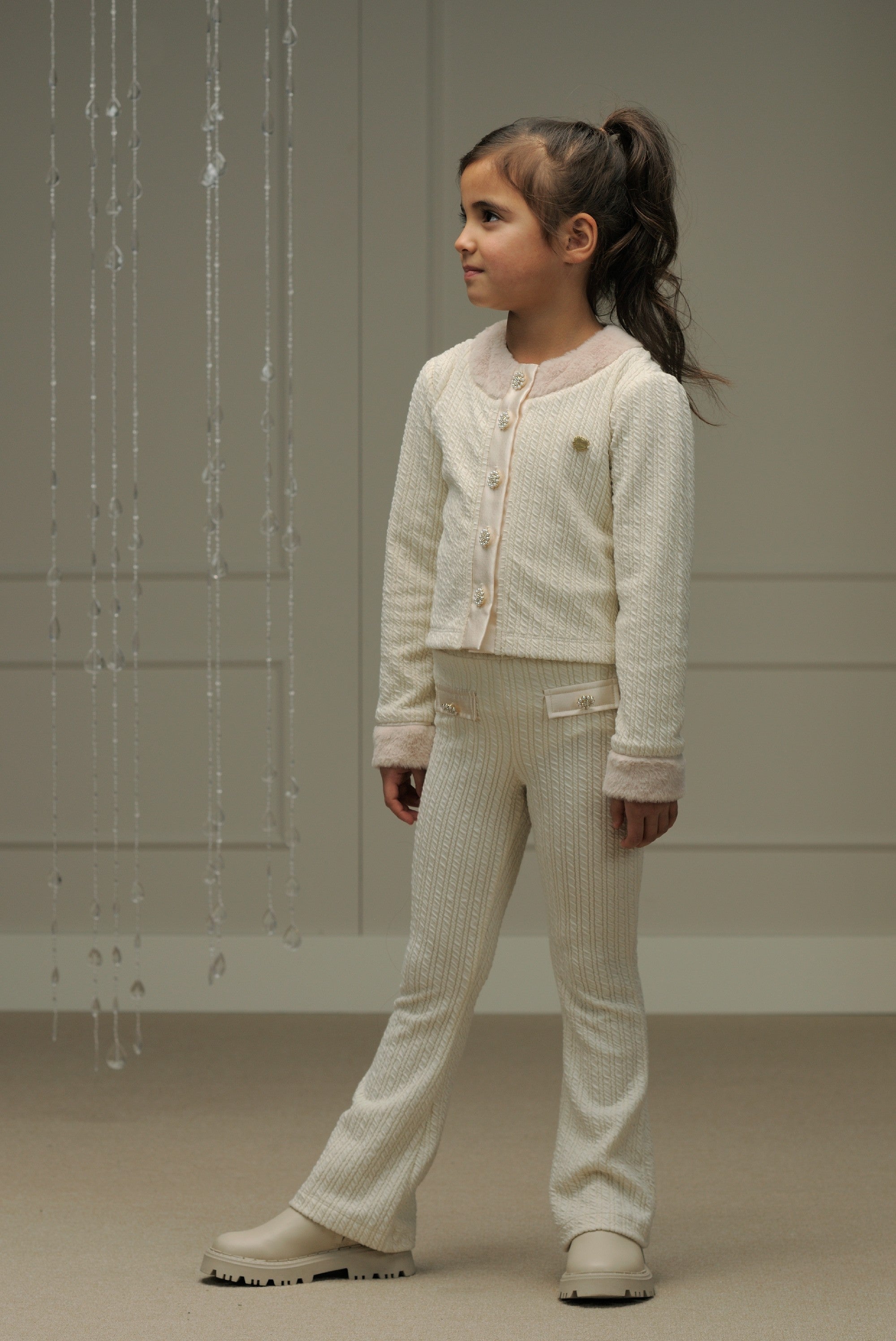 ♥ AMSLEY ♥ cable knit & fur jacket *Dreamy Creamy*