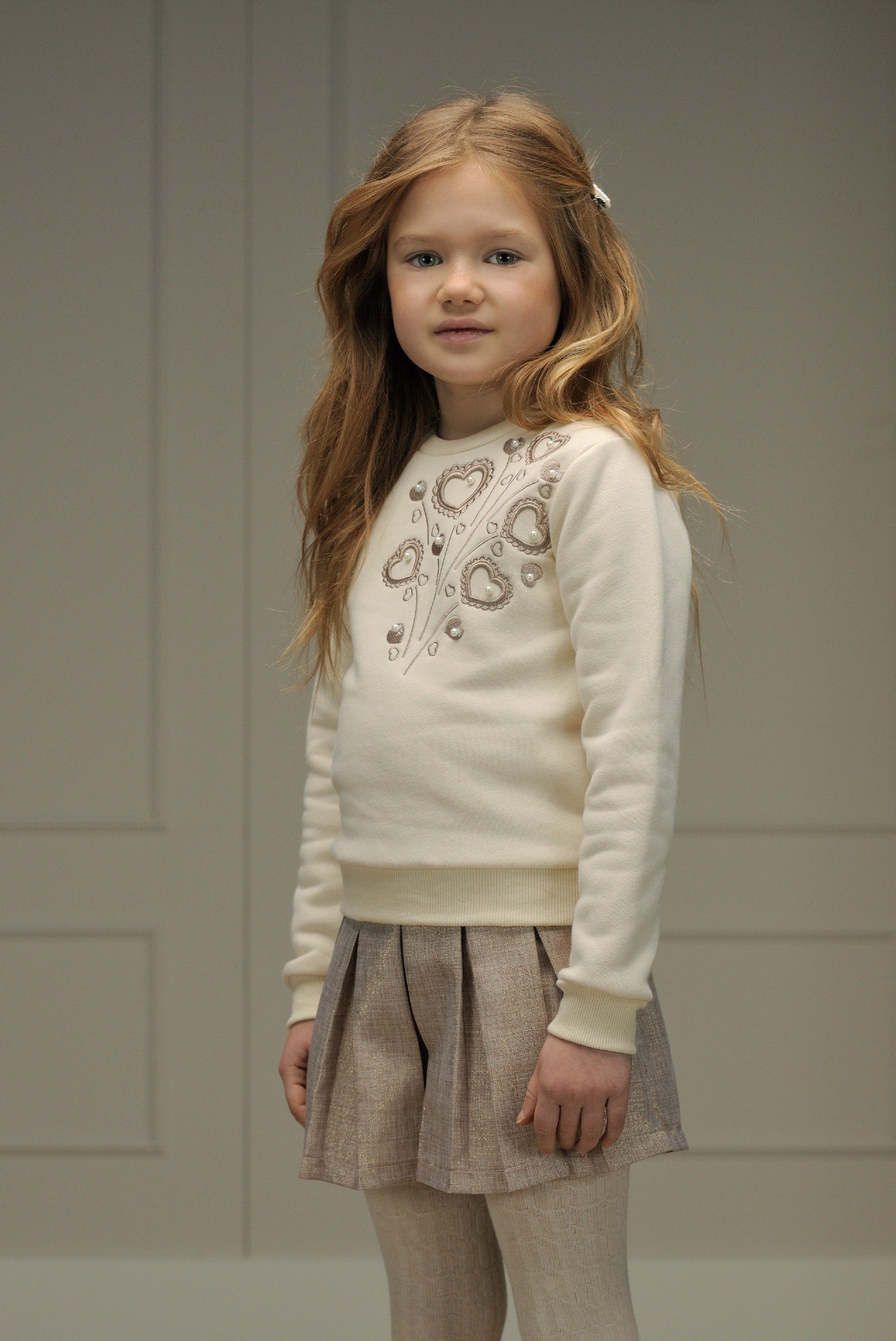 ♥ ODETTE ♥ embroidered sweater *Dreamy Creamy*