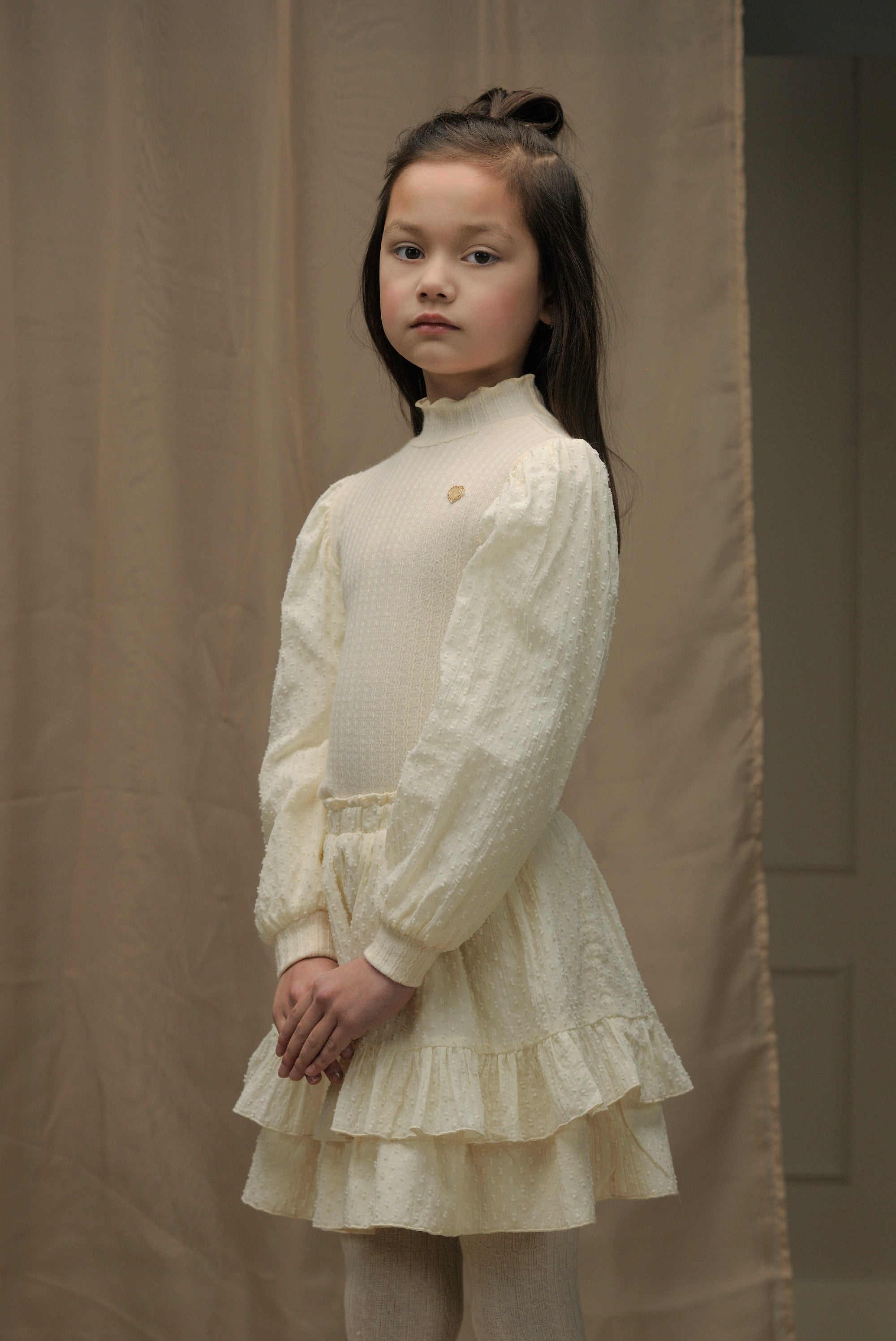 ♥ NOX ♥ soft knit & voile top *Dreamy Creamy*