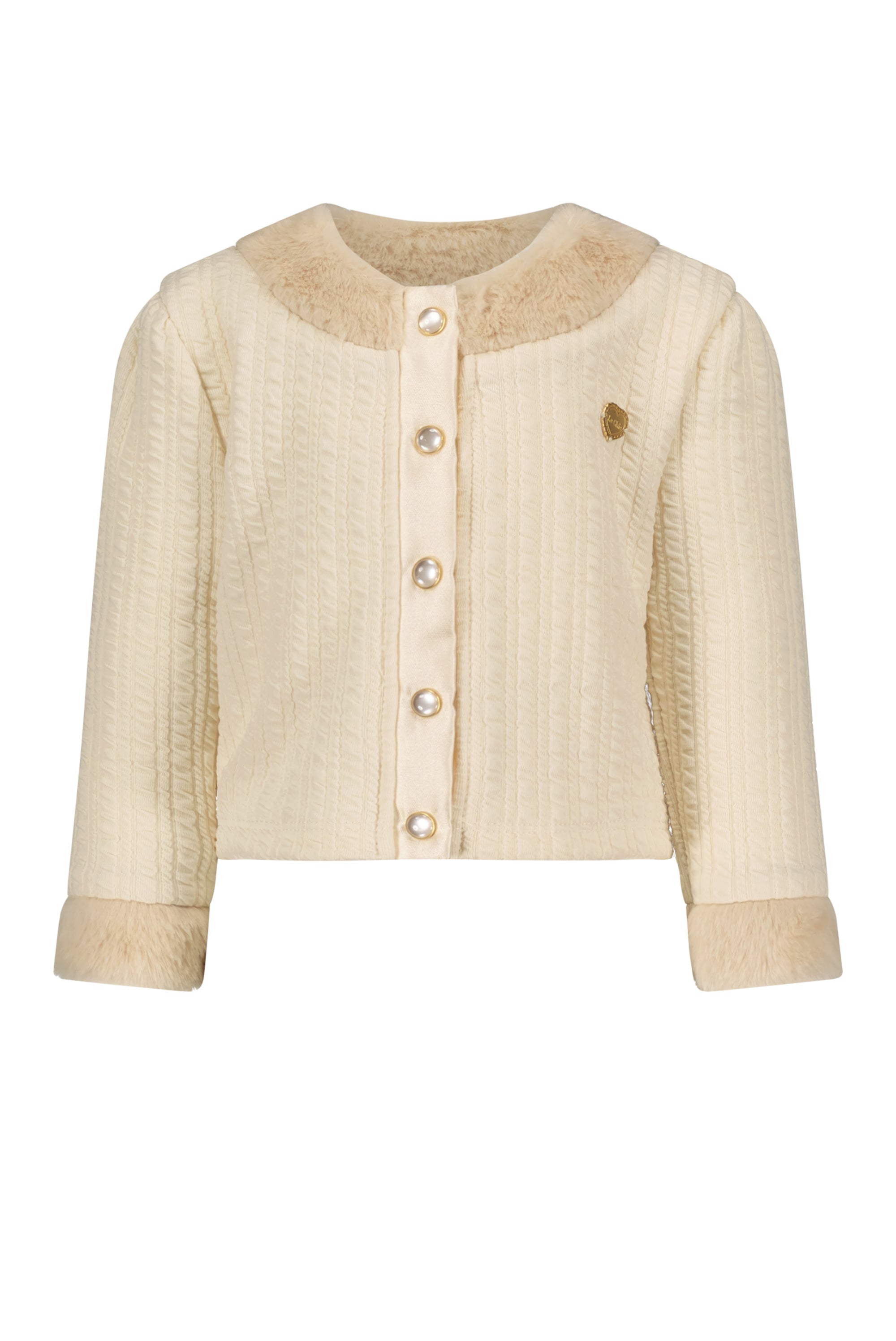 ♥ AMBLEY ♥ cable knit & fur jacket *Dreamy Creamy*