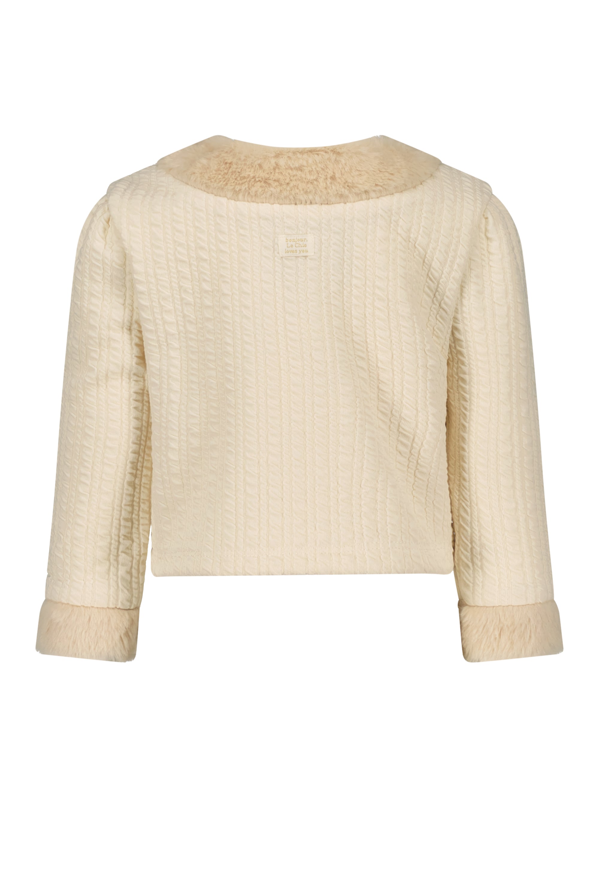 ♥ AMBLEY ♥ cable knit & fur jacket *Dreamy Creamy*