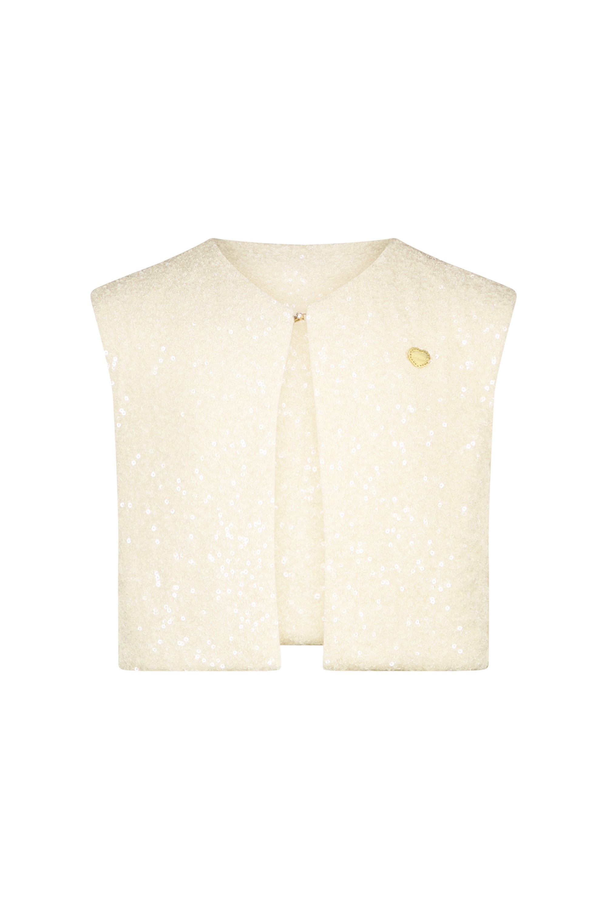 Le Chic  ♥ELOISE♥ spring sequins gilet *Pearled Ivory*