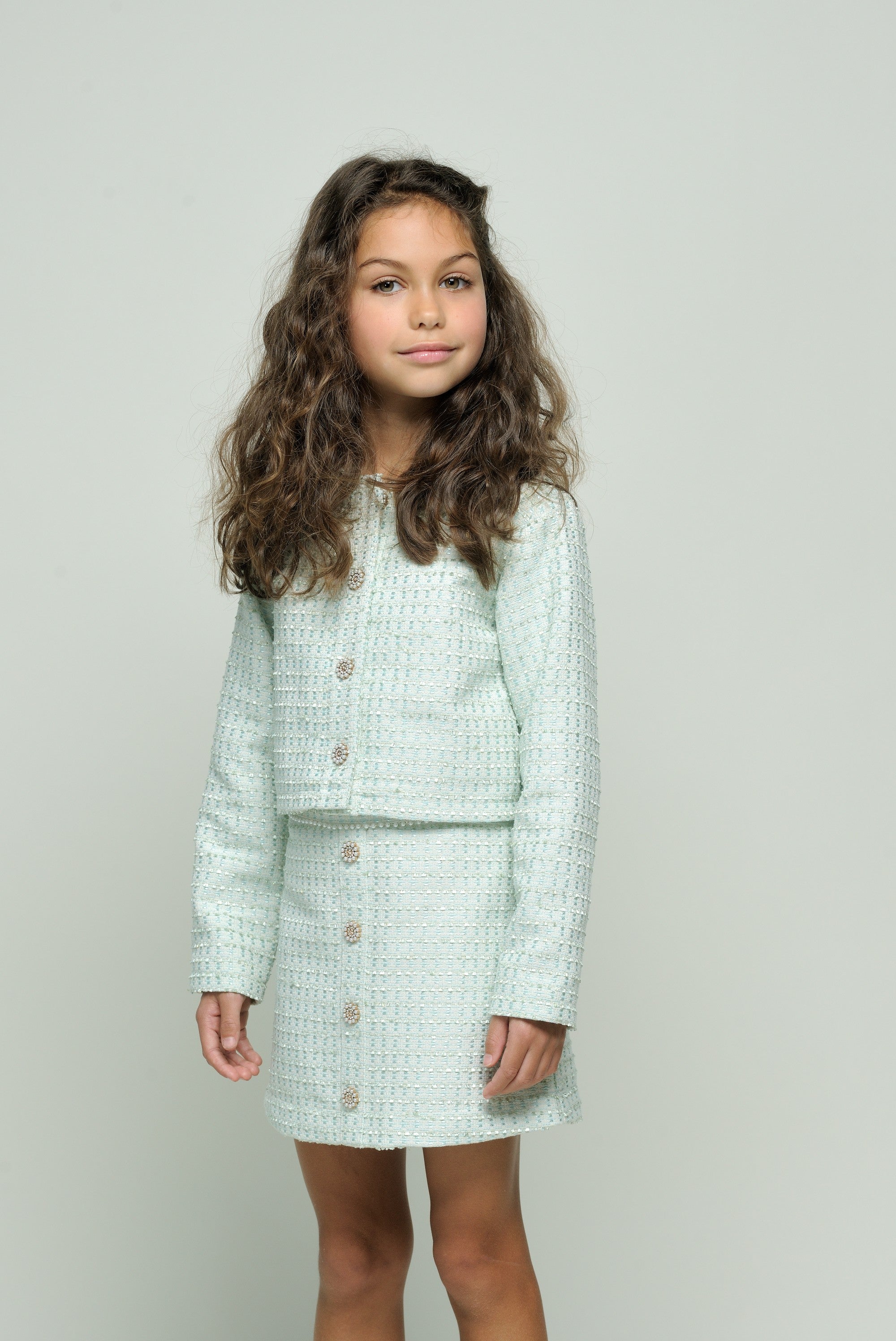 Le Chic  ♥AMY♥ summer Chic tweed jacket *Shade of Jade*