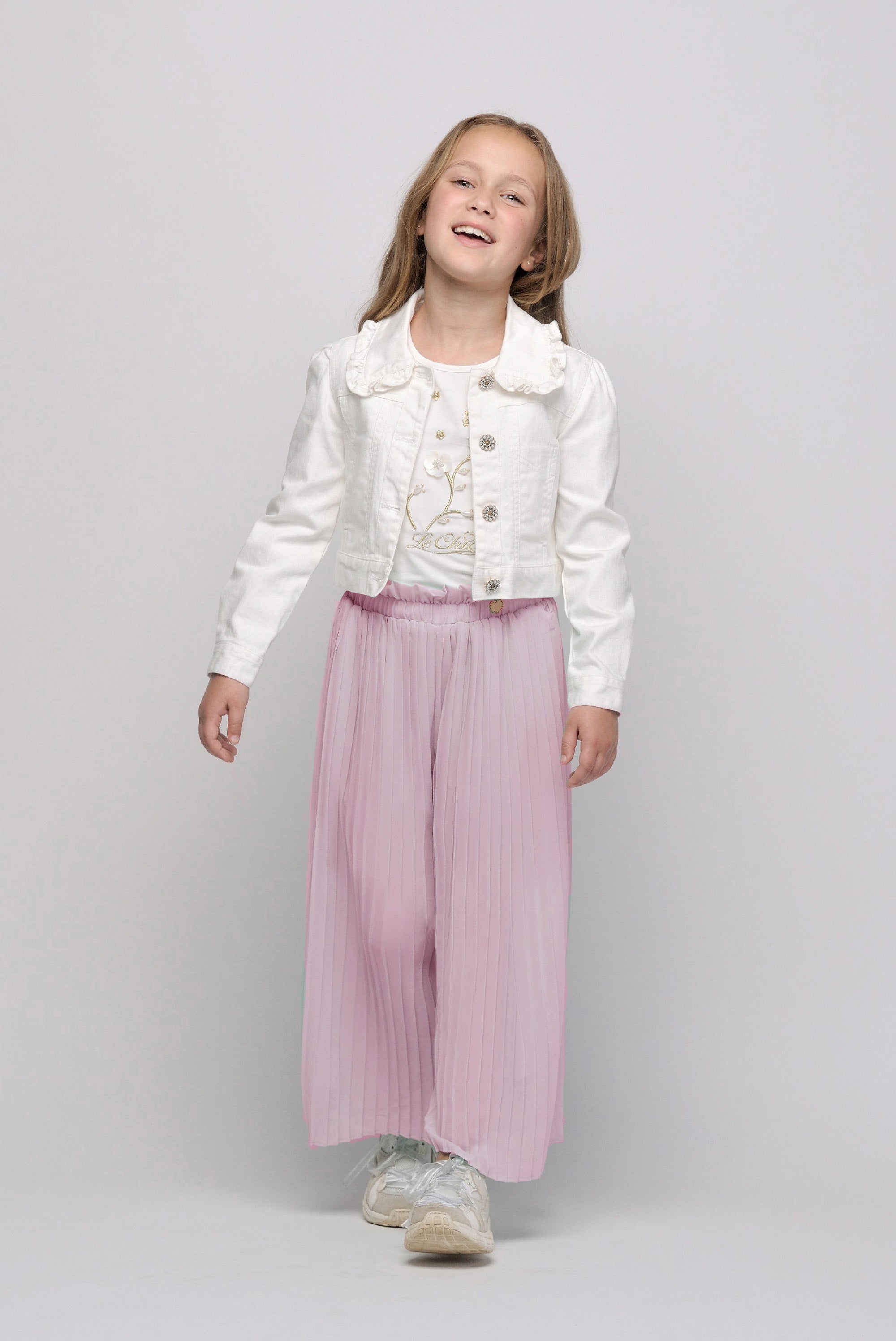 Le Chic  ♥NOMMY♥ pearls & flowers T-shirt *pearled ivory*