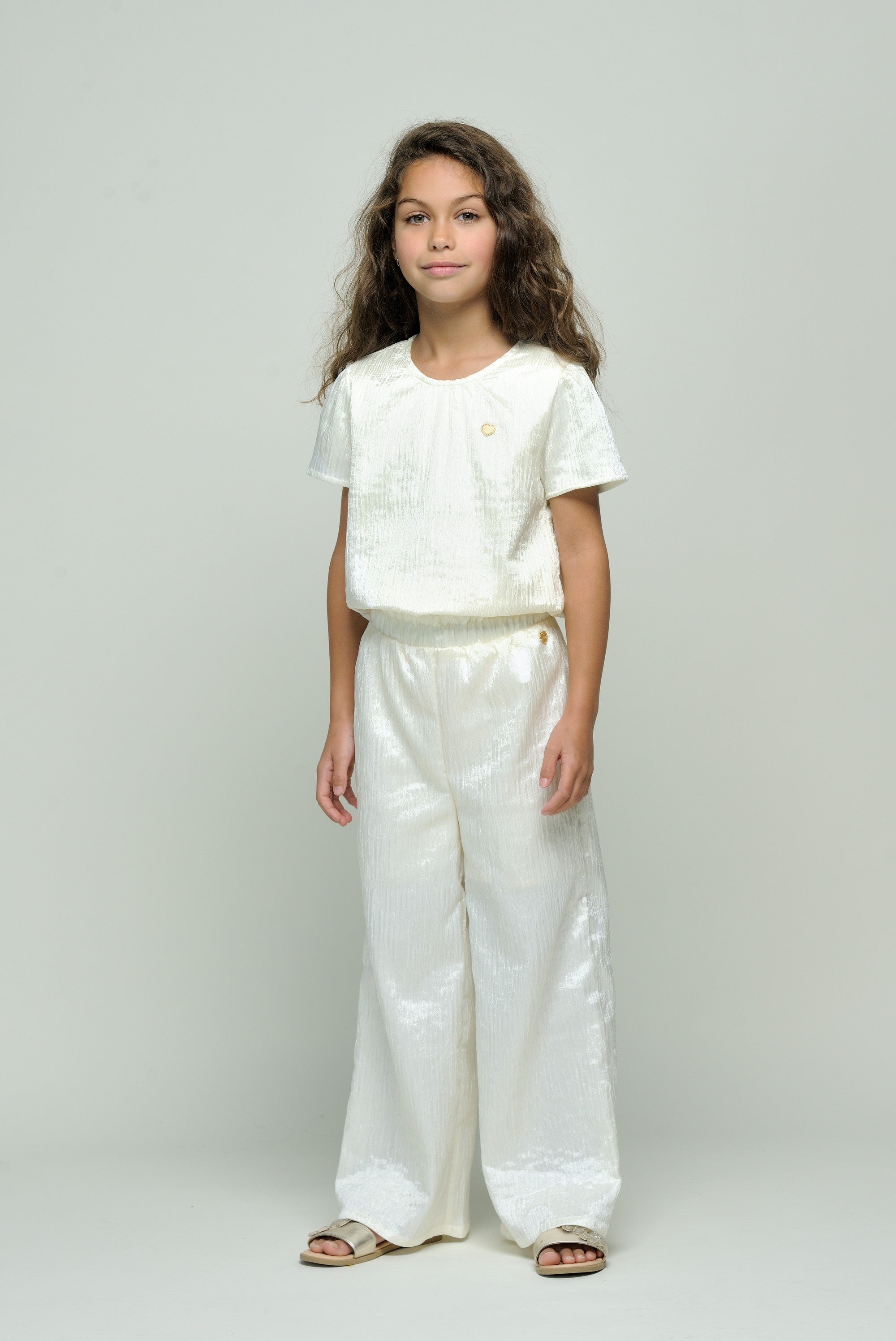 Le Chic  ♥DYROLA♥ crushed satin pants *Dreamy Creamy*