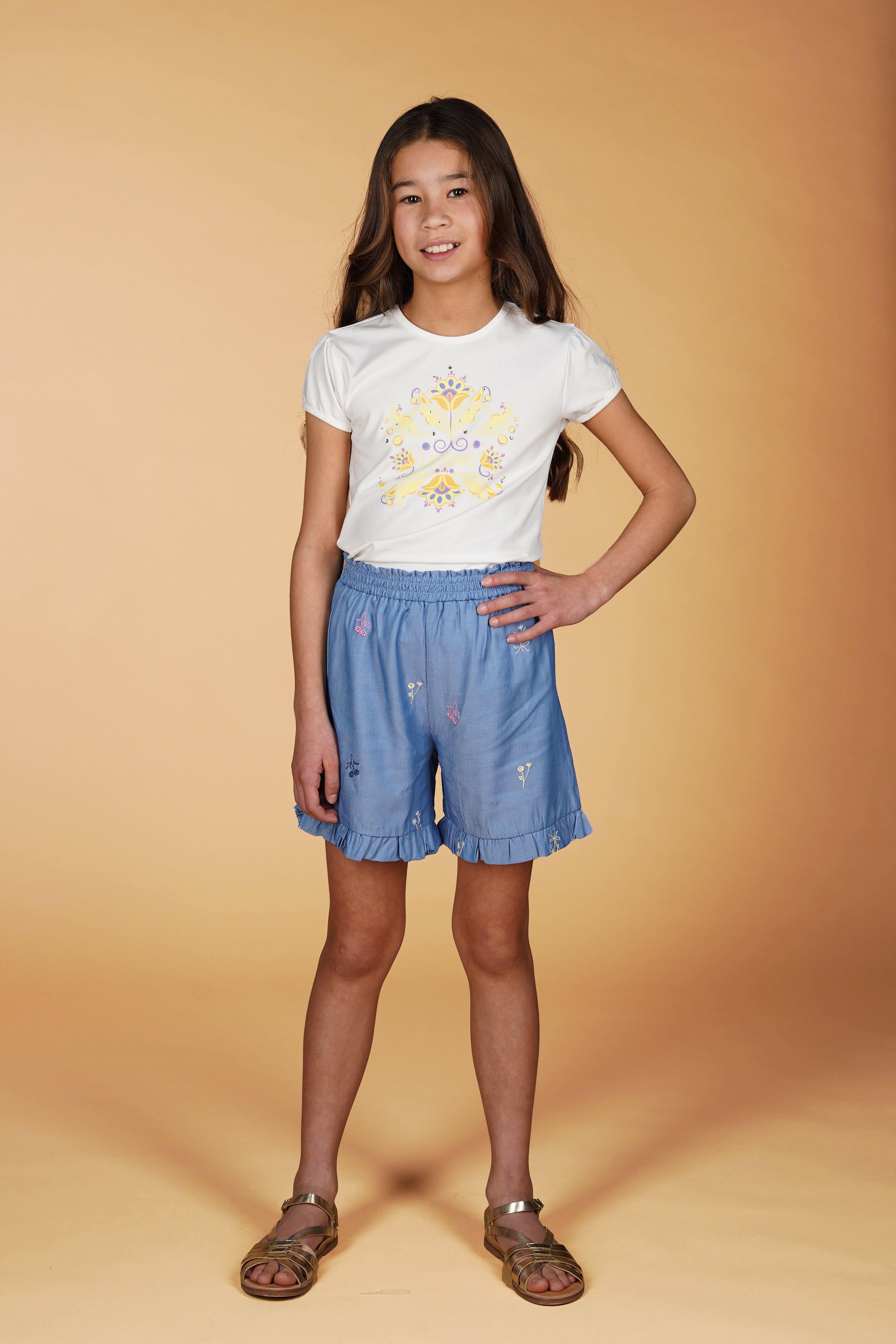 Le Chic  ♥ DUTTI ♥ embro denim shorts