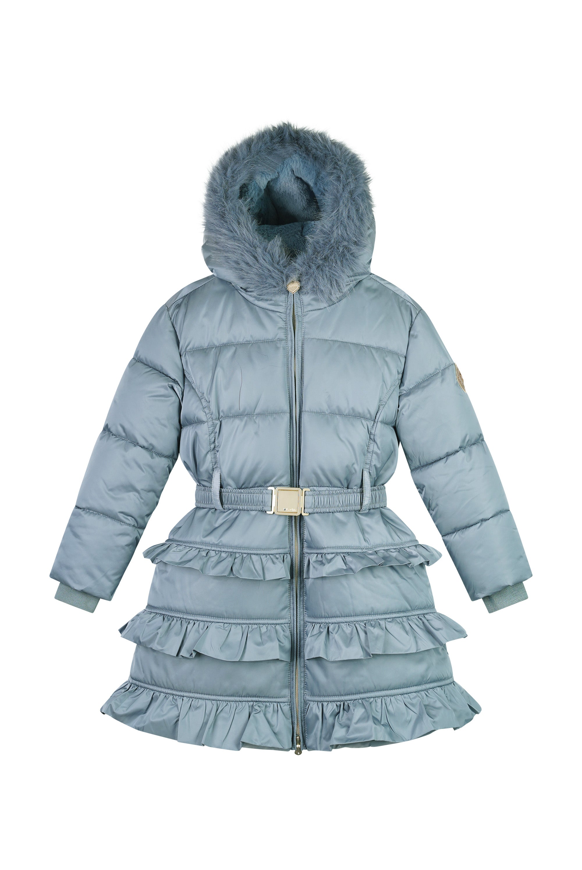 Le Chic ♥ Blight ♥ Winterjas Met Ruches *Blauw*