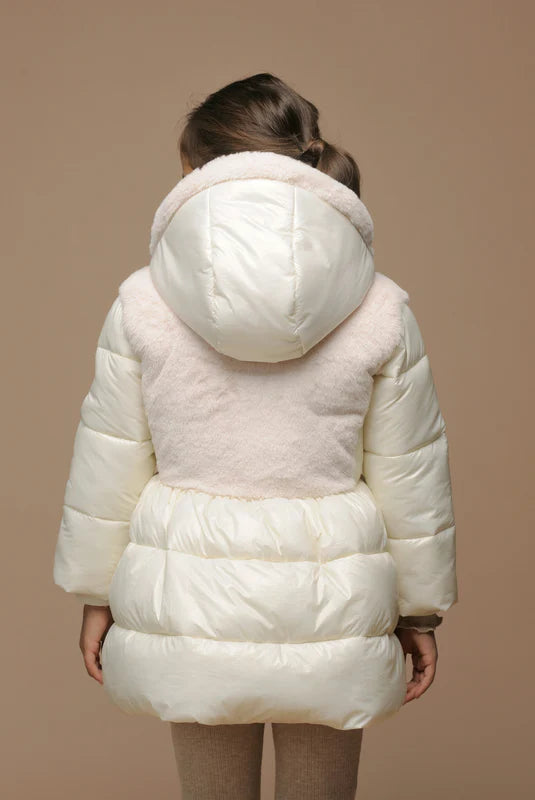 Le Chic ♥ Bloom ♥ Winterjas Met Bont-Lijf *Off-White*