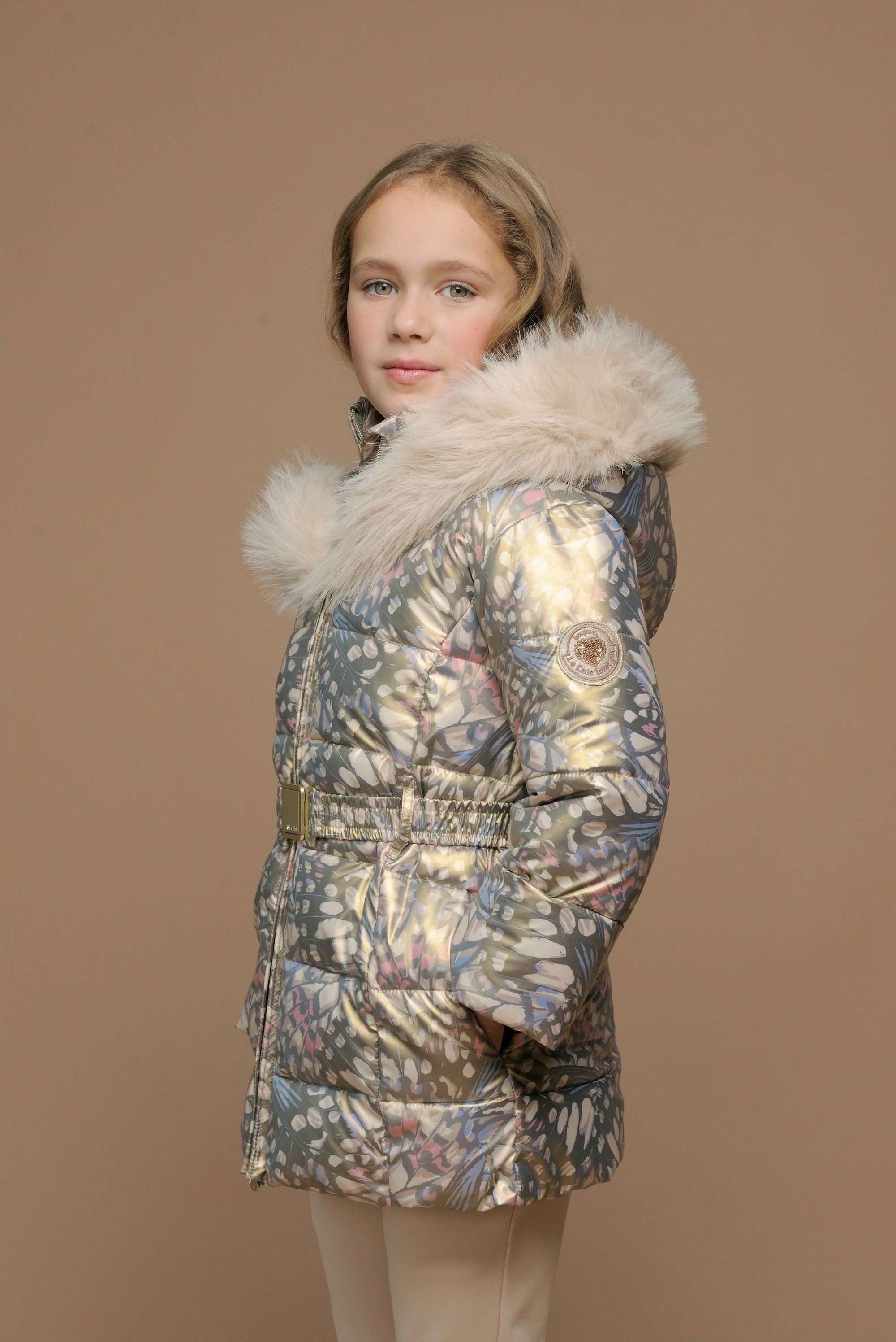 Le Chic ♥ Bodette ♥ Winterjas Met Bontkraag *Print*